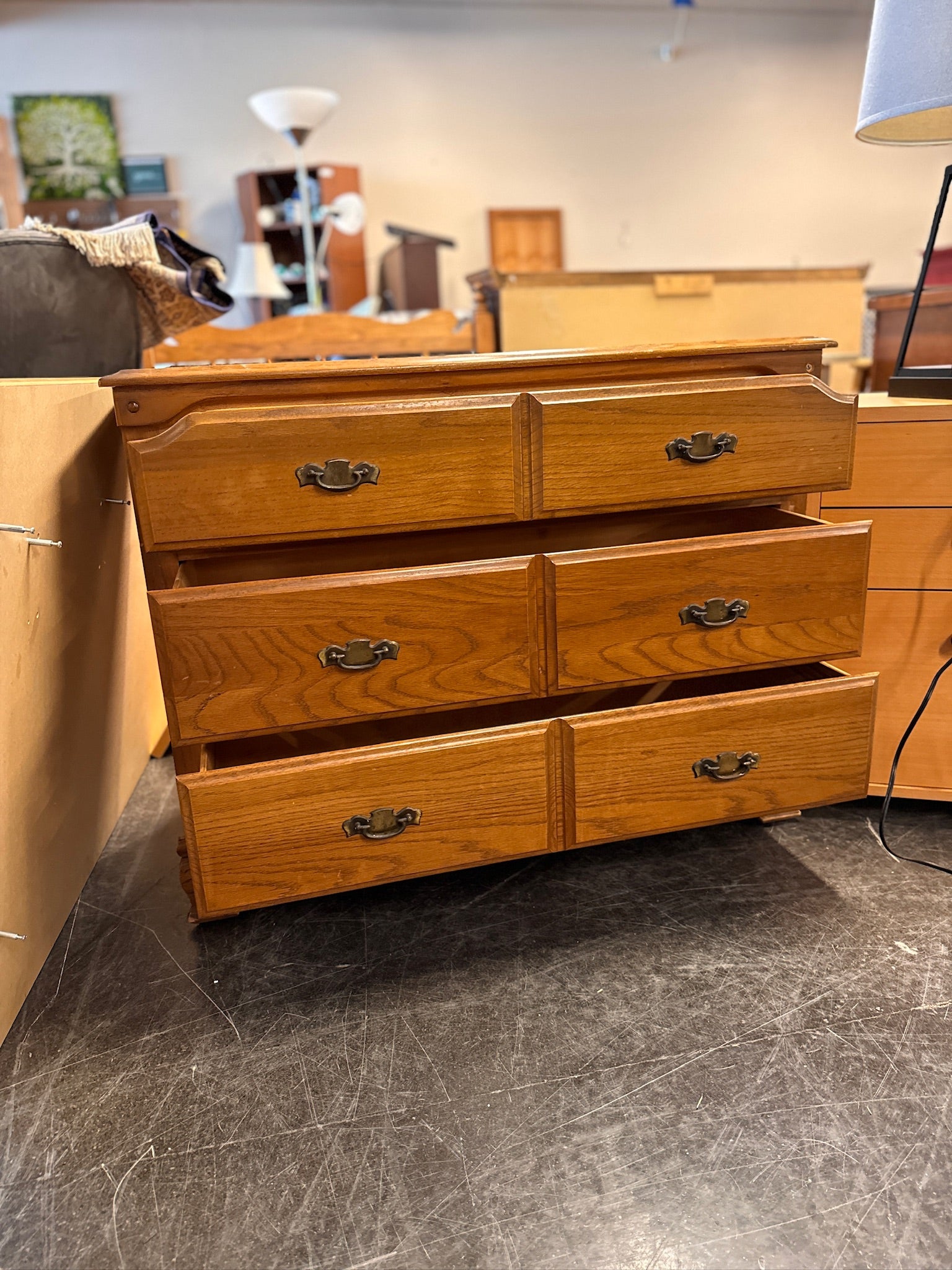 3 Drawer Dresser With Brass Pulls