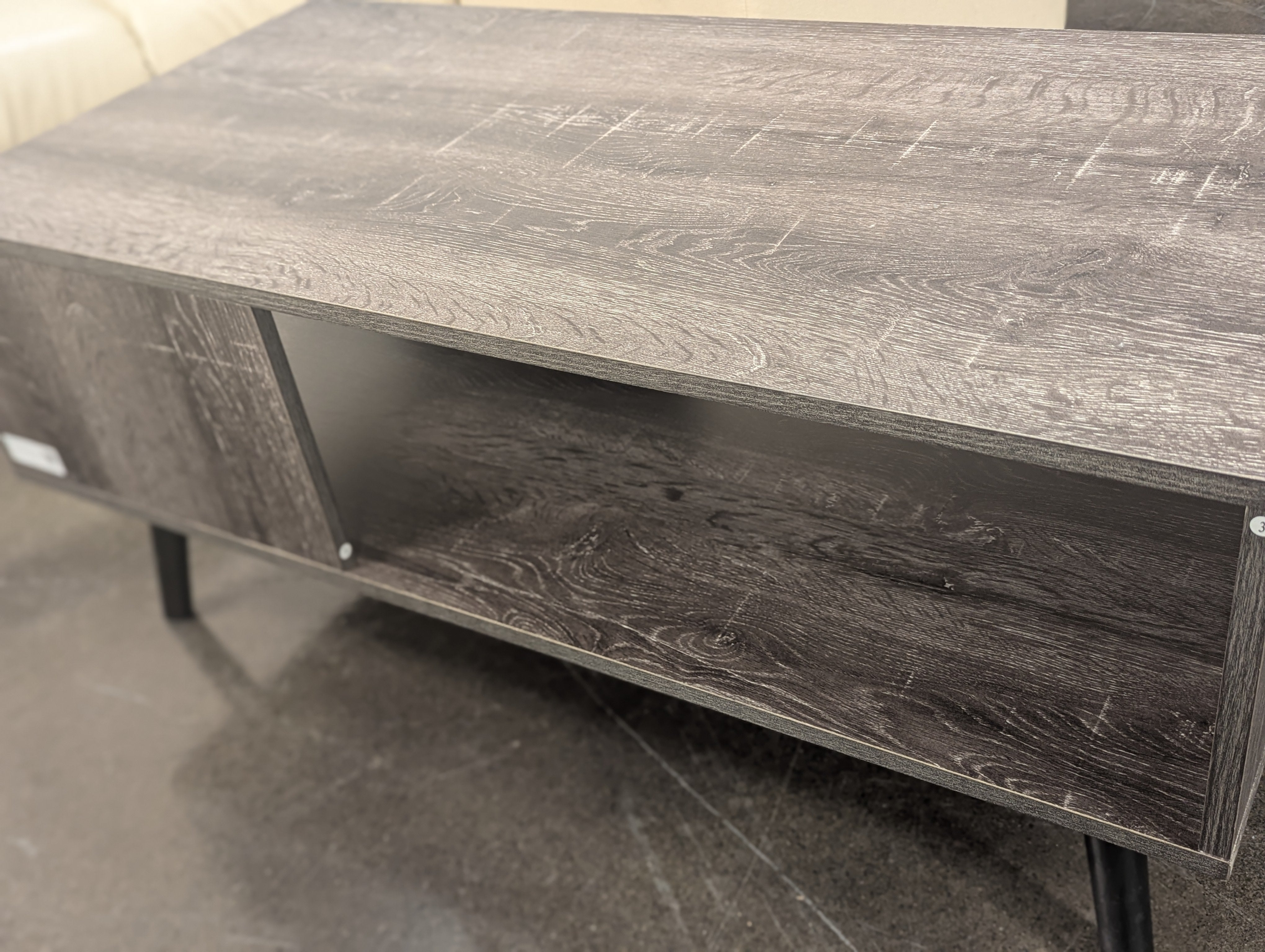 Dark Brown Coffee Table w/ Silver Legs