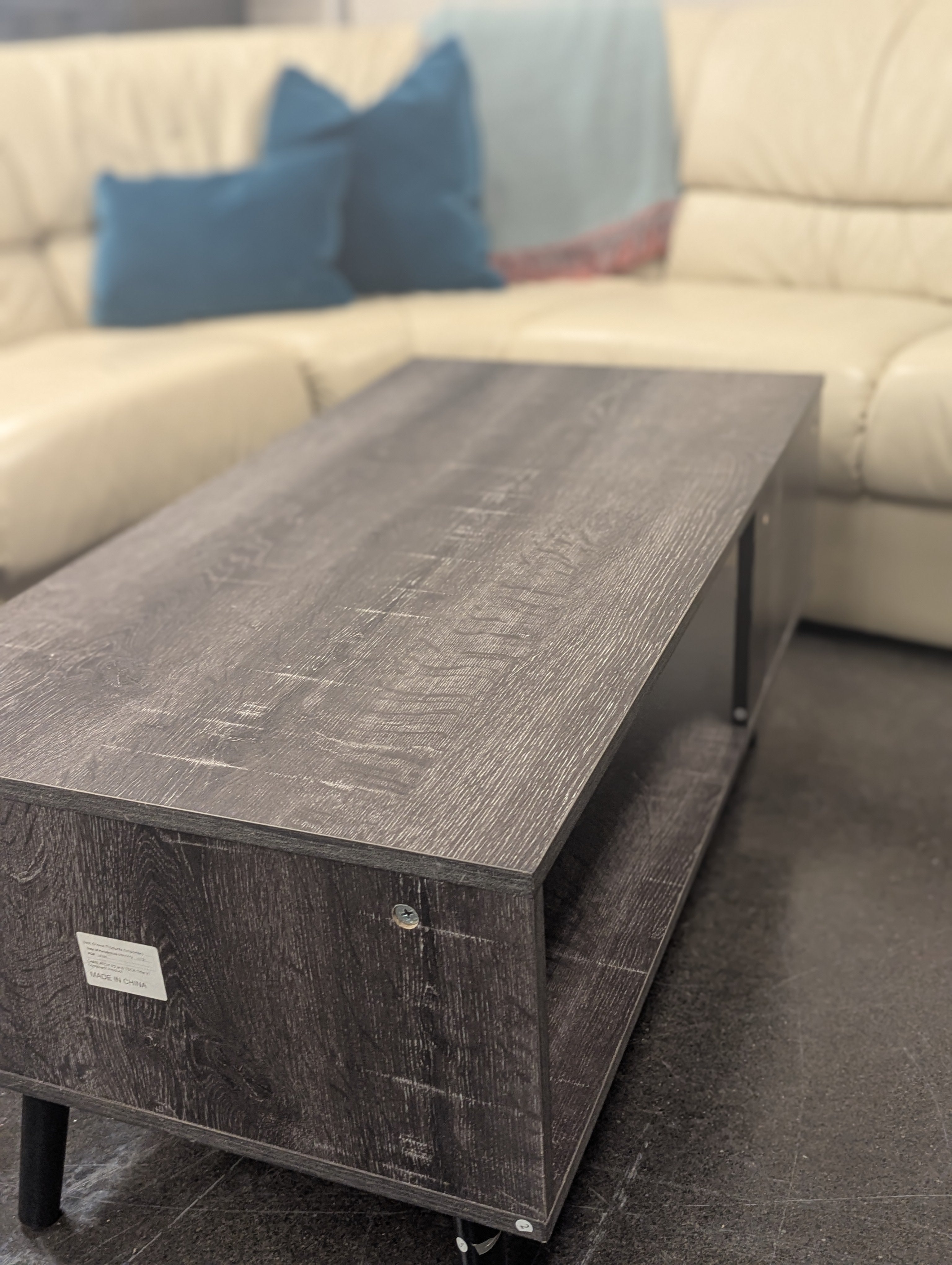 Dark Brown Coffee Table w/ Silver Legs