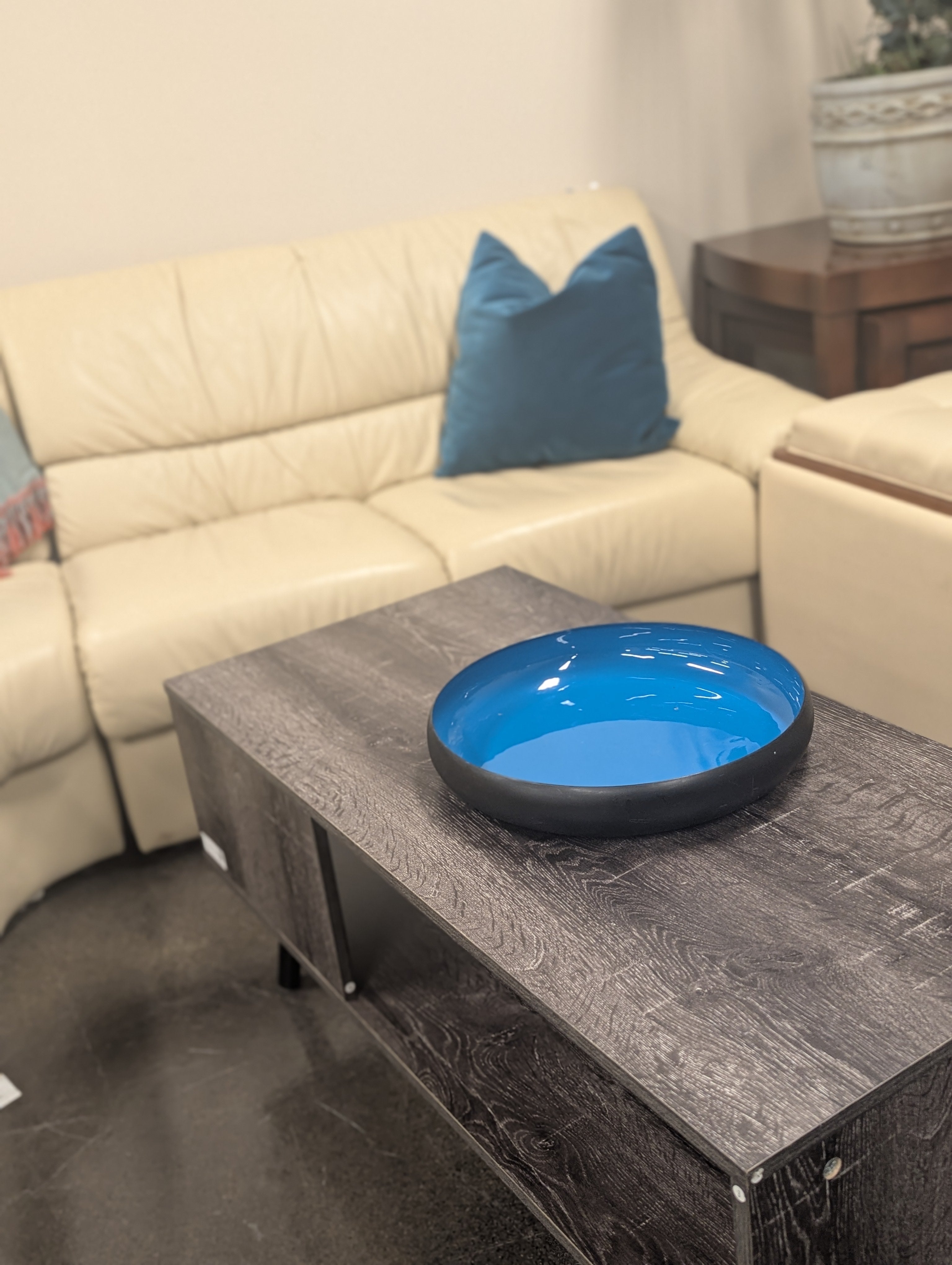Dark Brown Coffee Table w/ Silver Legs