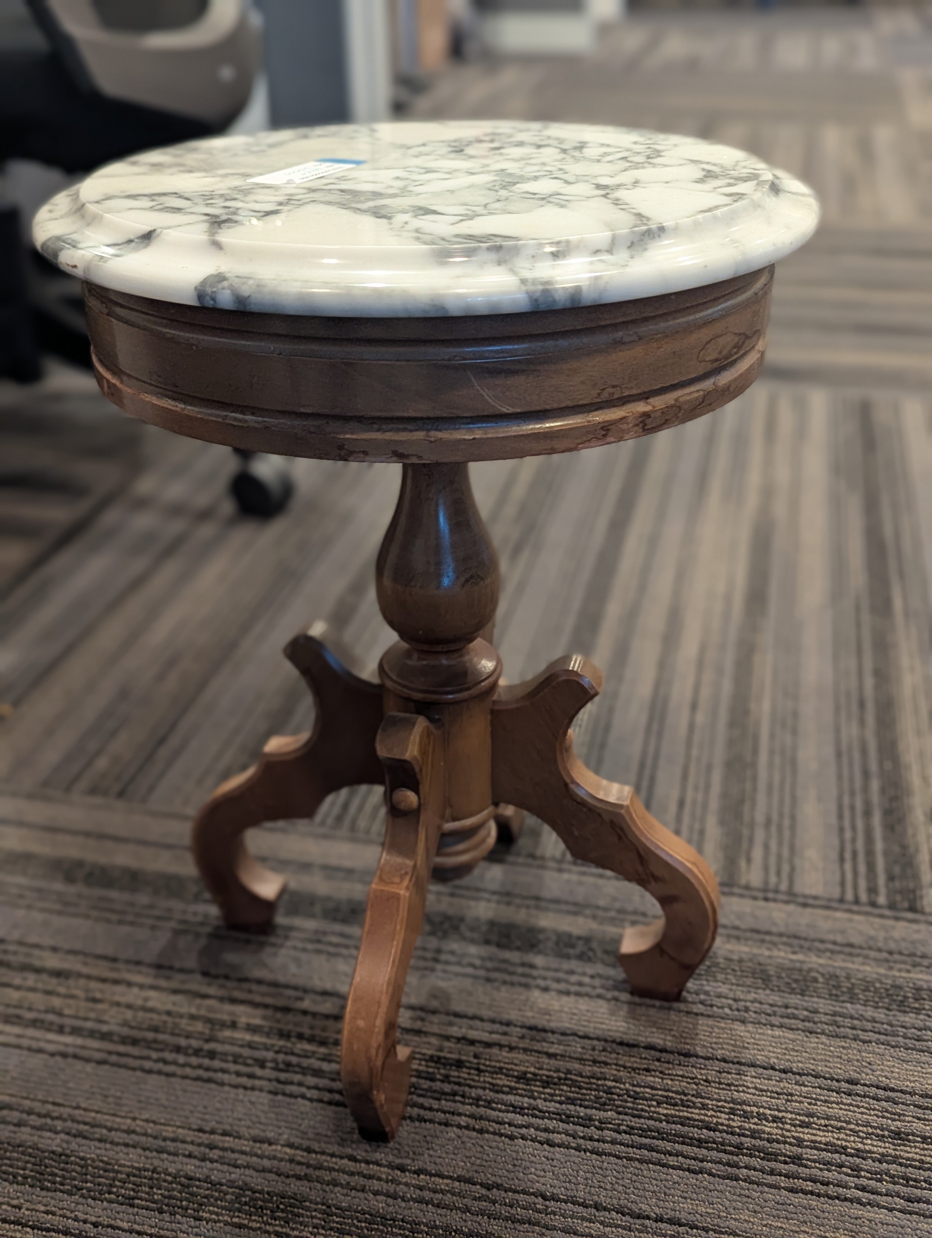 Vintage Italian Marble, Mahogany Table, Marble, Table, Plant Stand