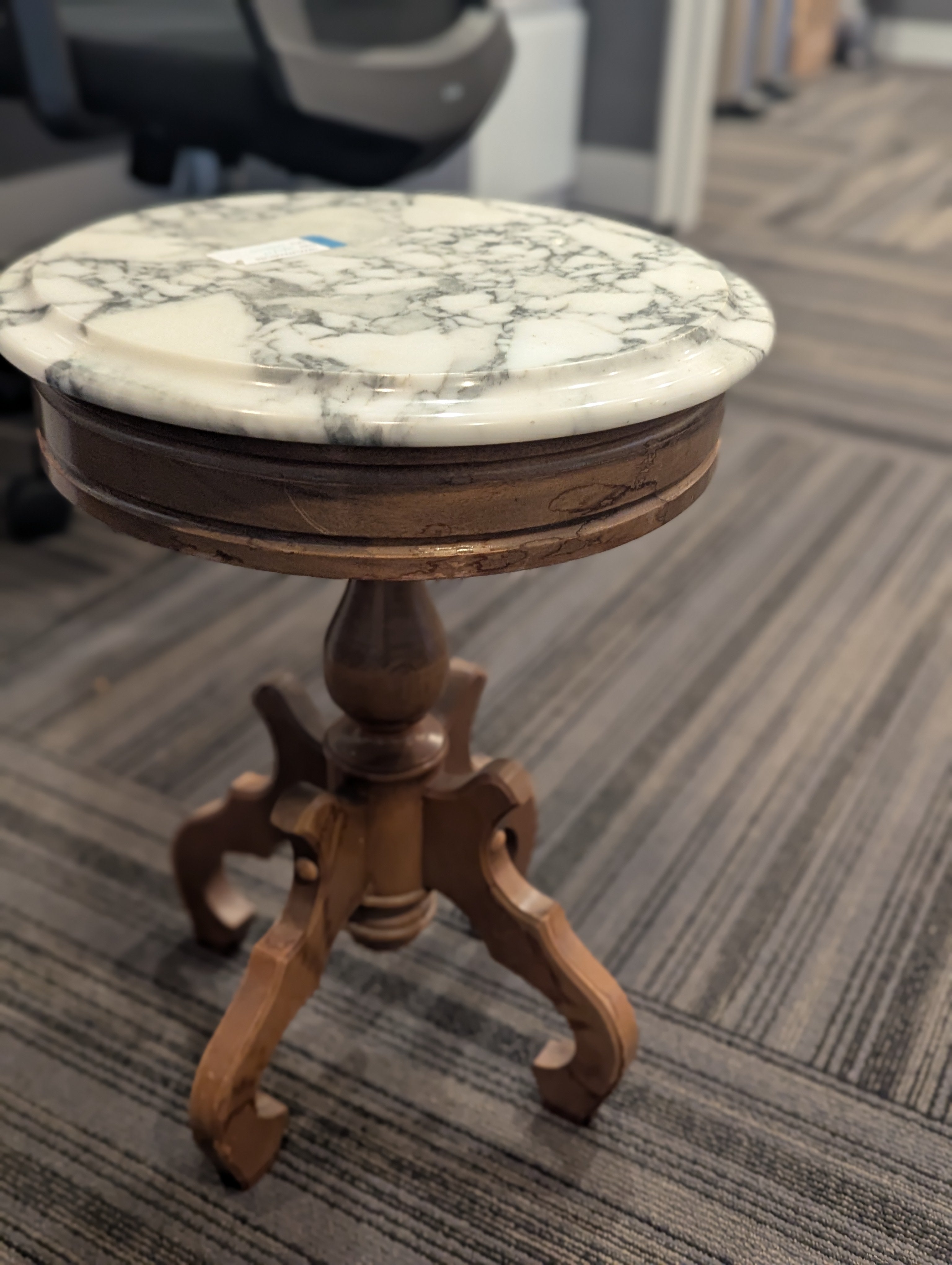 Vintage Italian Marble, Mahogany Table, Marble, Table, Plant Stand