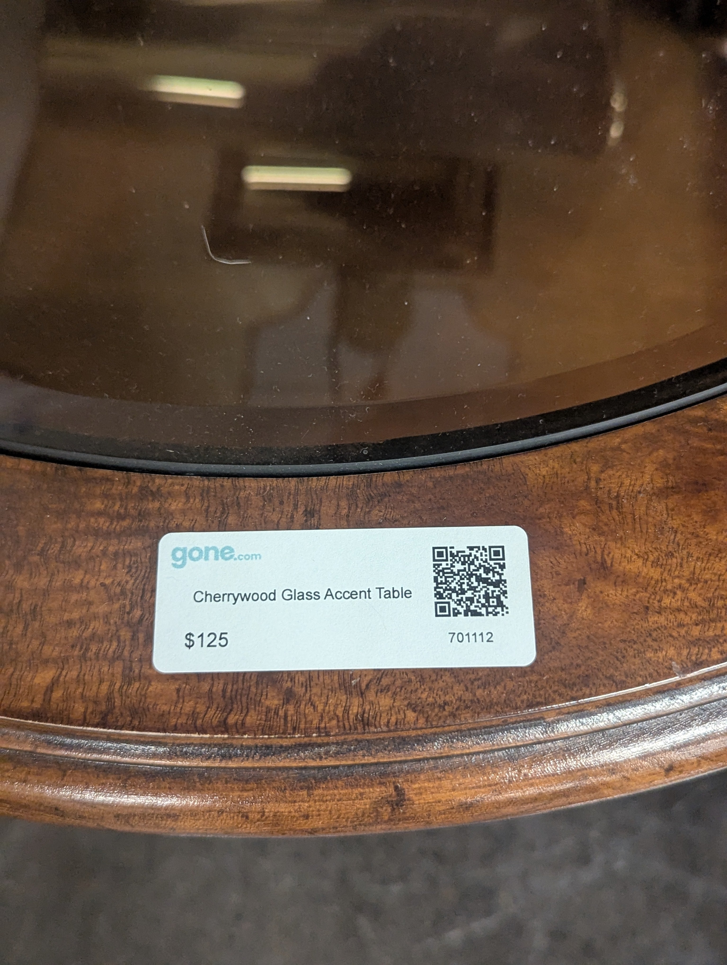Cherrywood Glass Accent Table