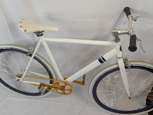 Sole Fixie White bike, white orange accent