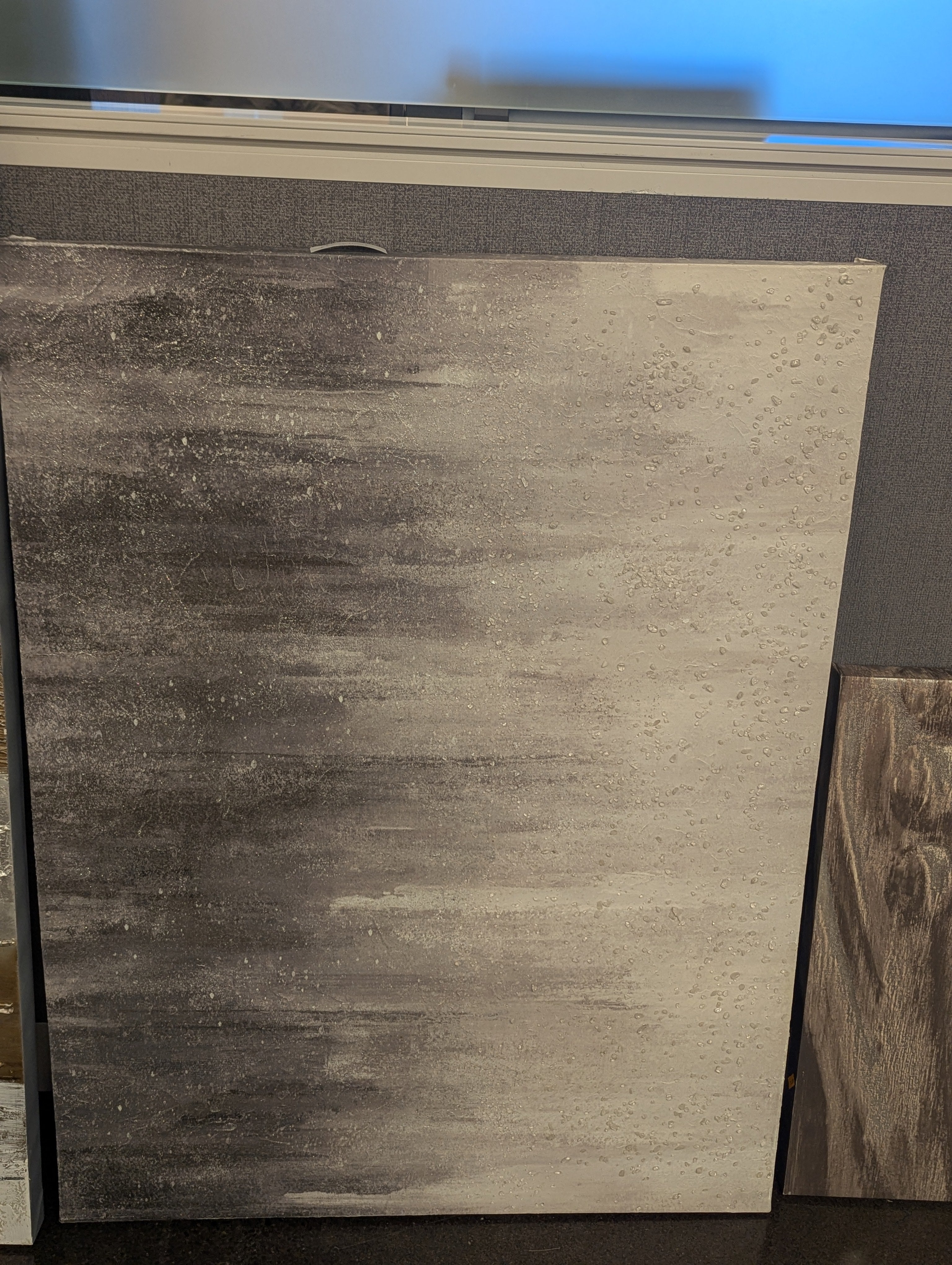 Abstract grey on canvas art