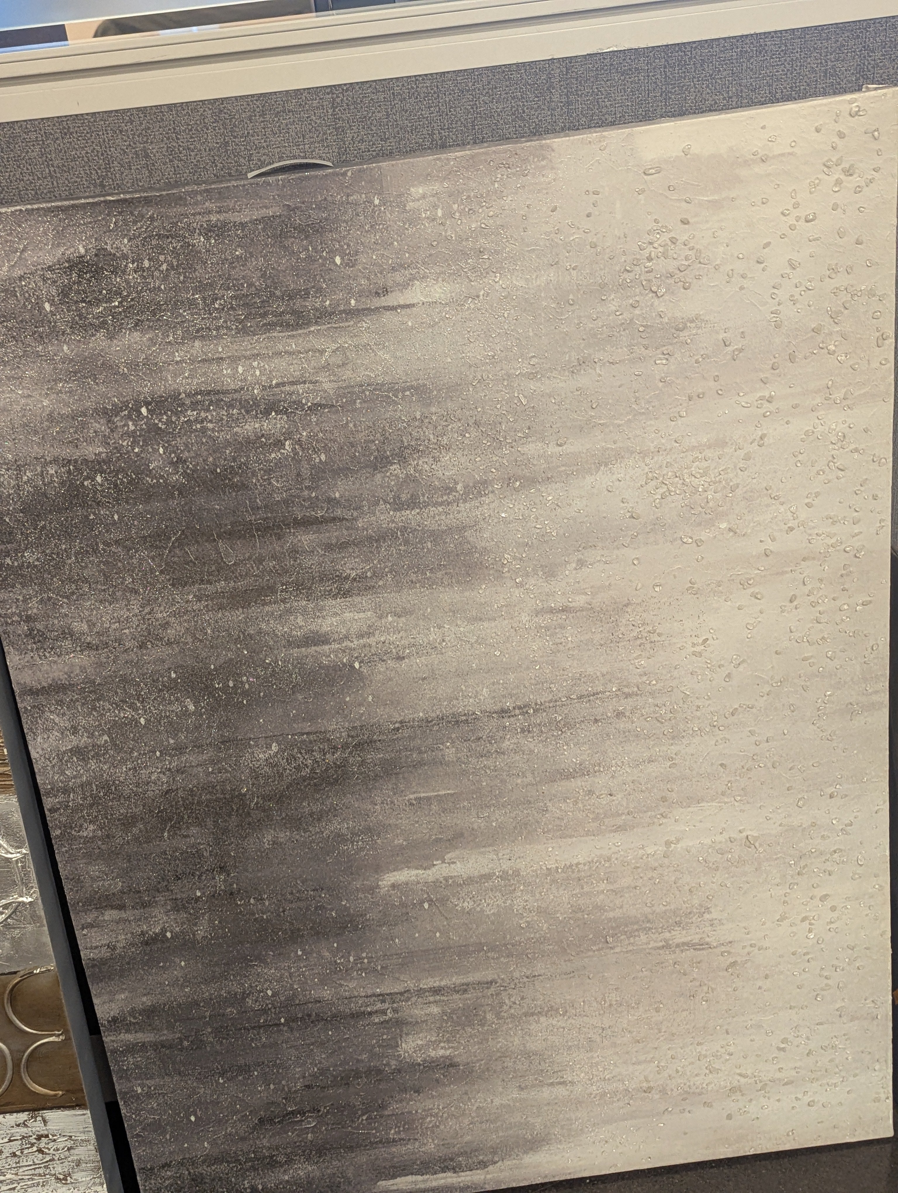 Abstract grey on canvas art
