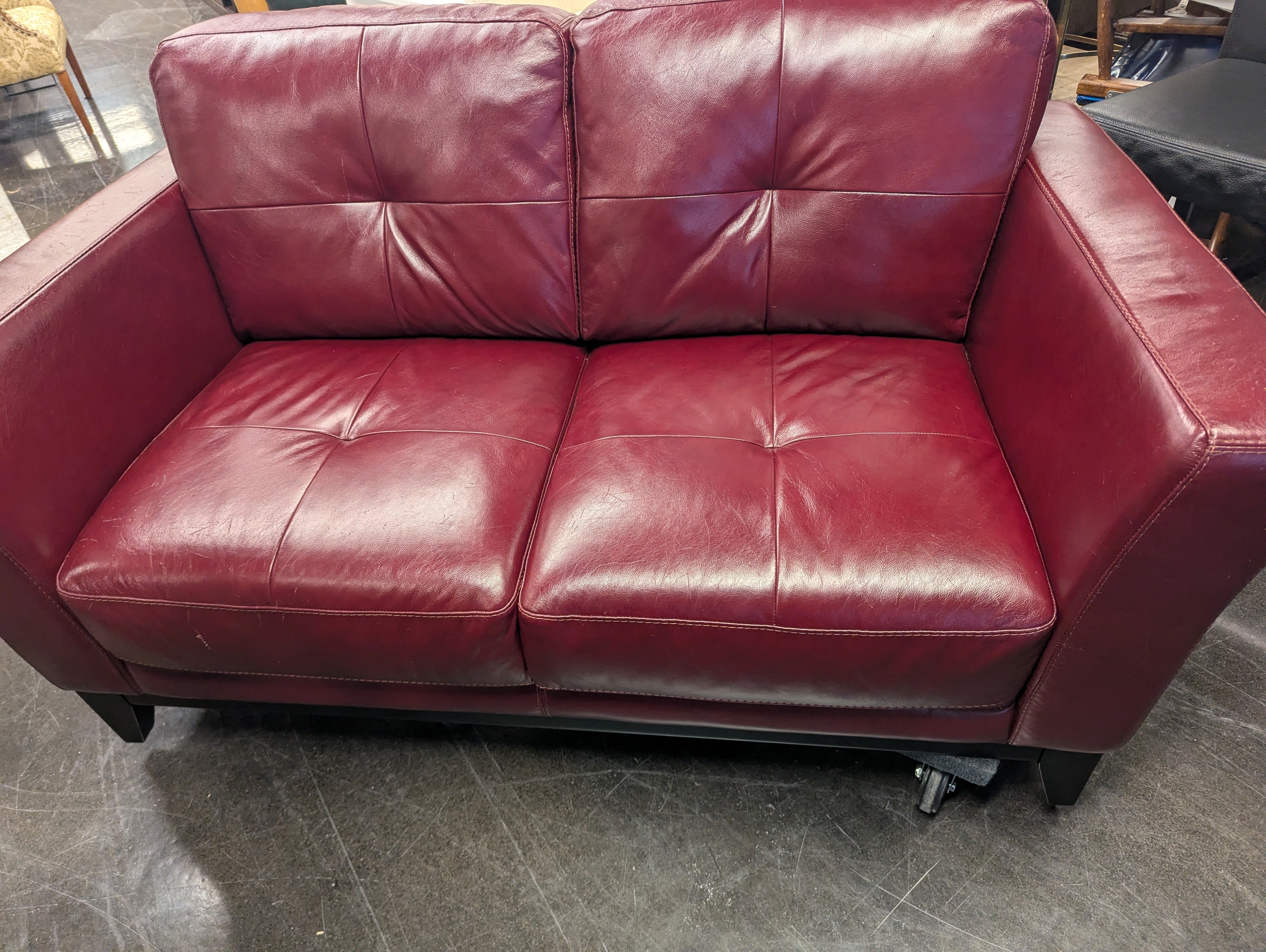 Red Leather Loveseat