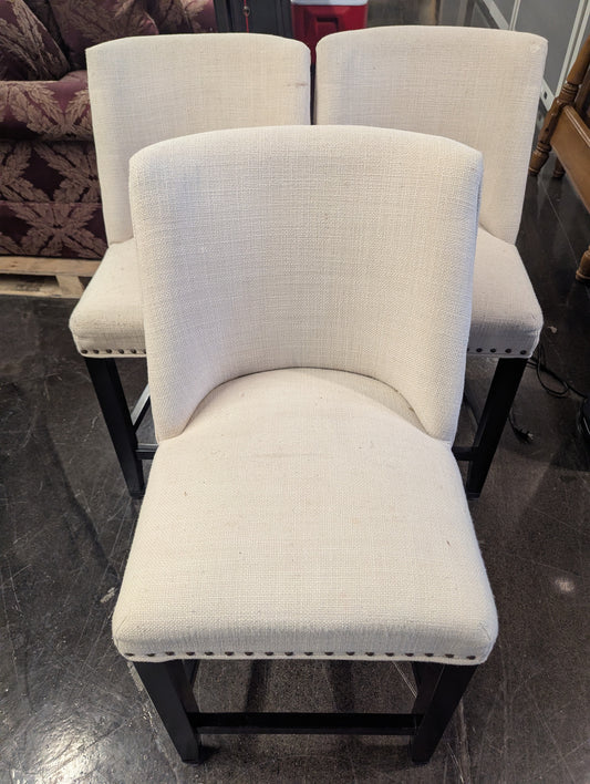 White Highback Barstools (SET OF THREE)