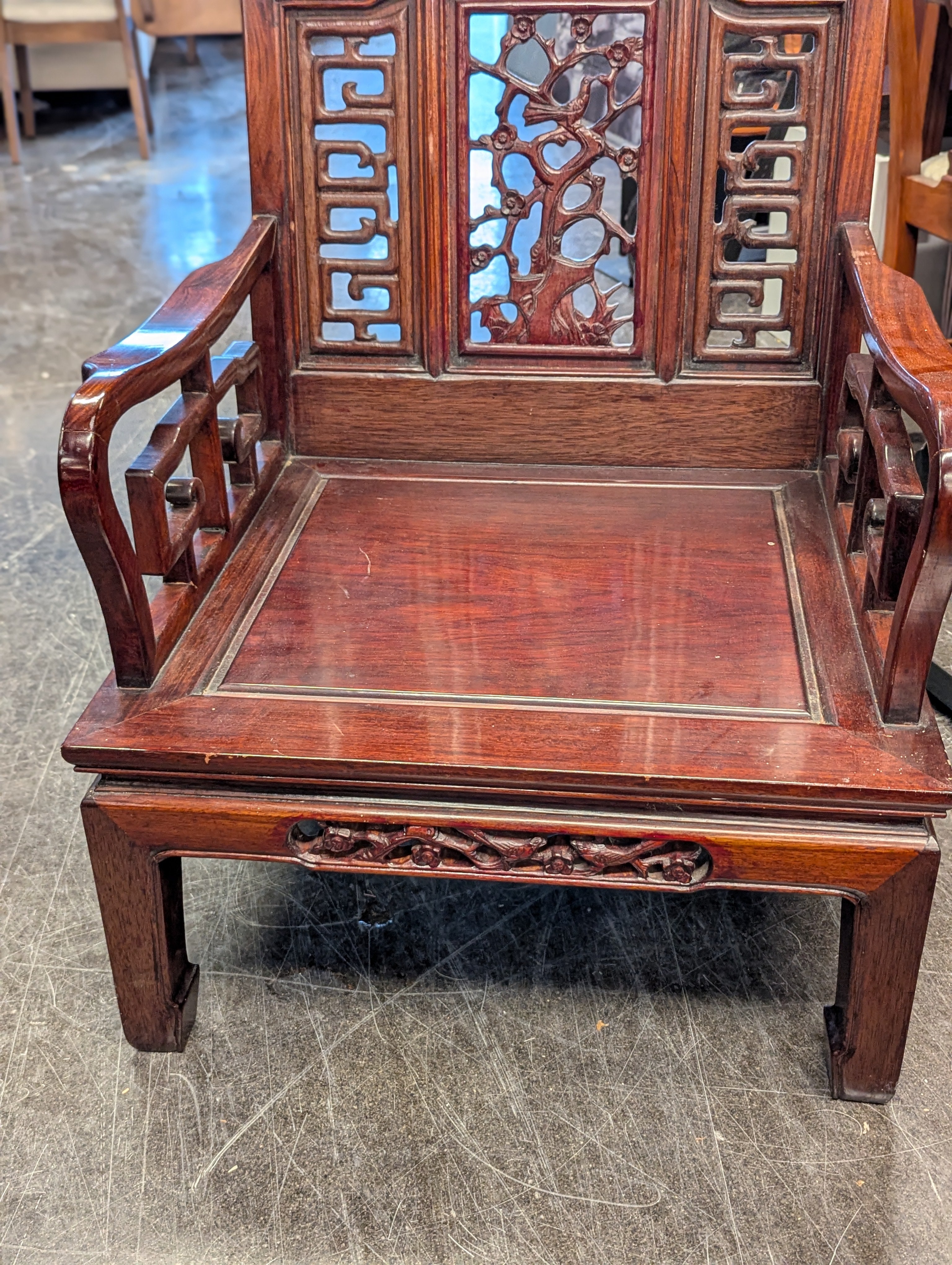 Ornate Rose Wood Accent Chair