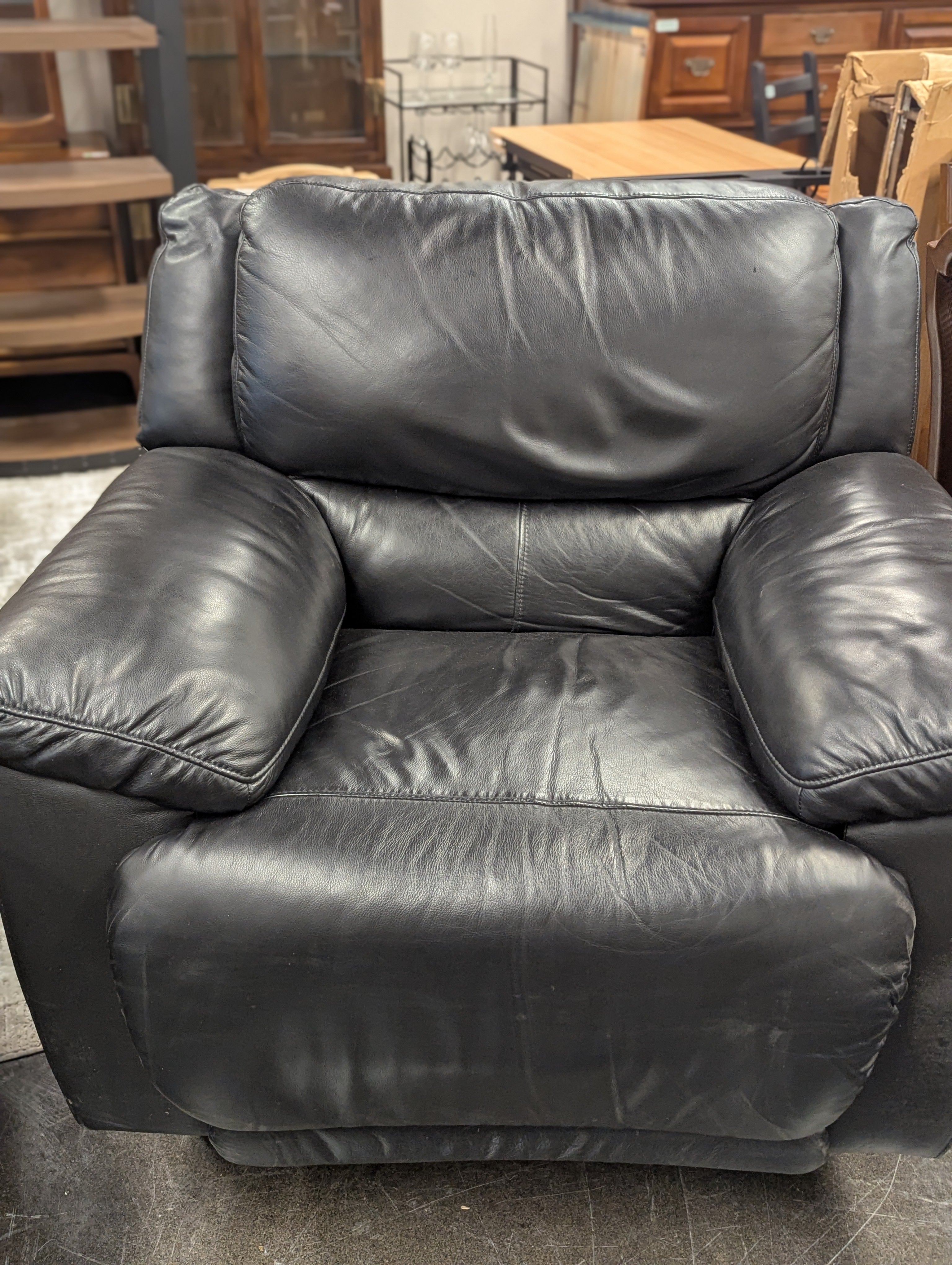 Black Faux Leather Accent Chair