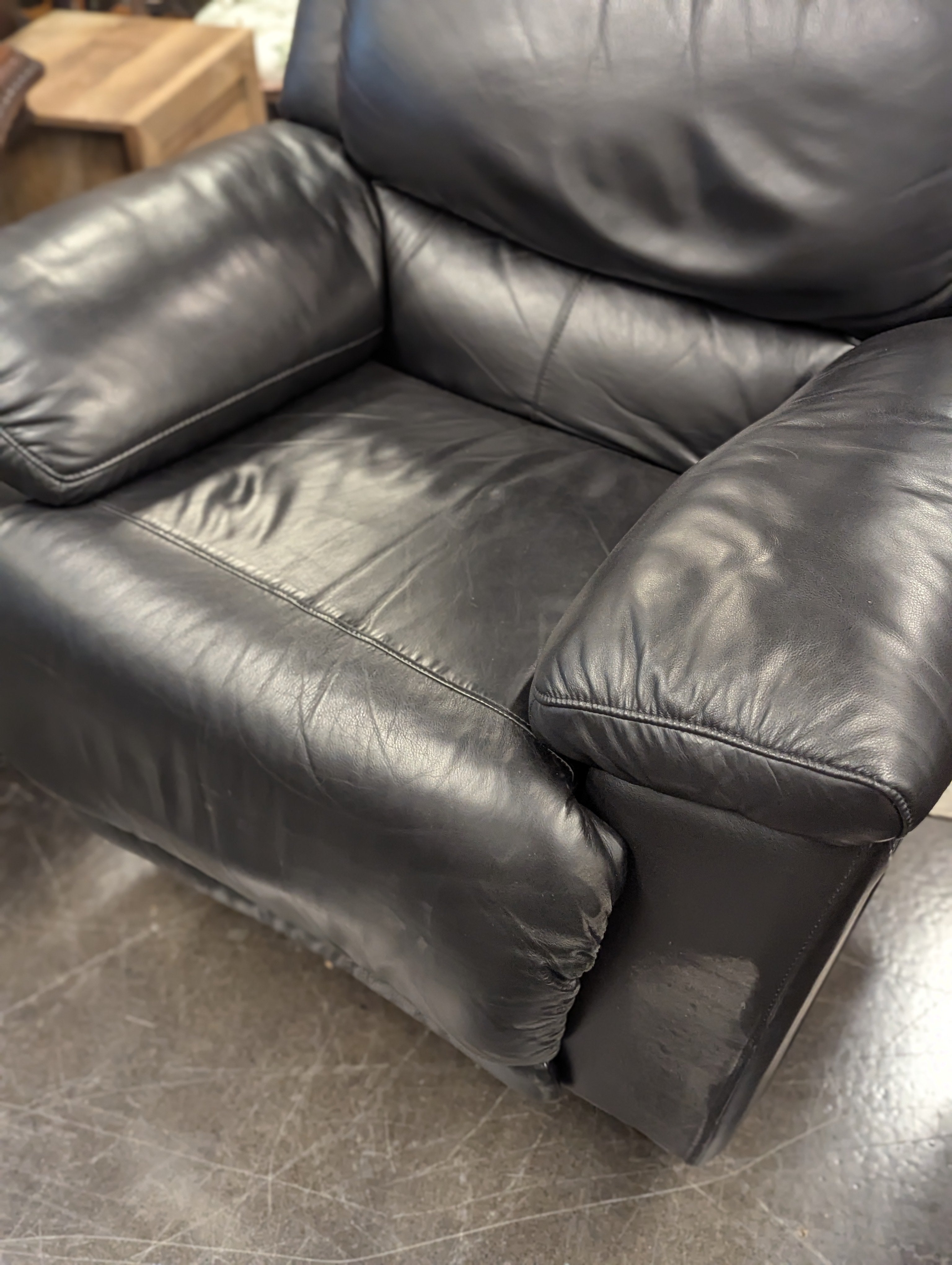 Black Faux Leather Accent Chair