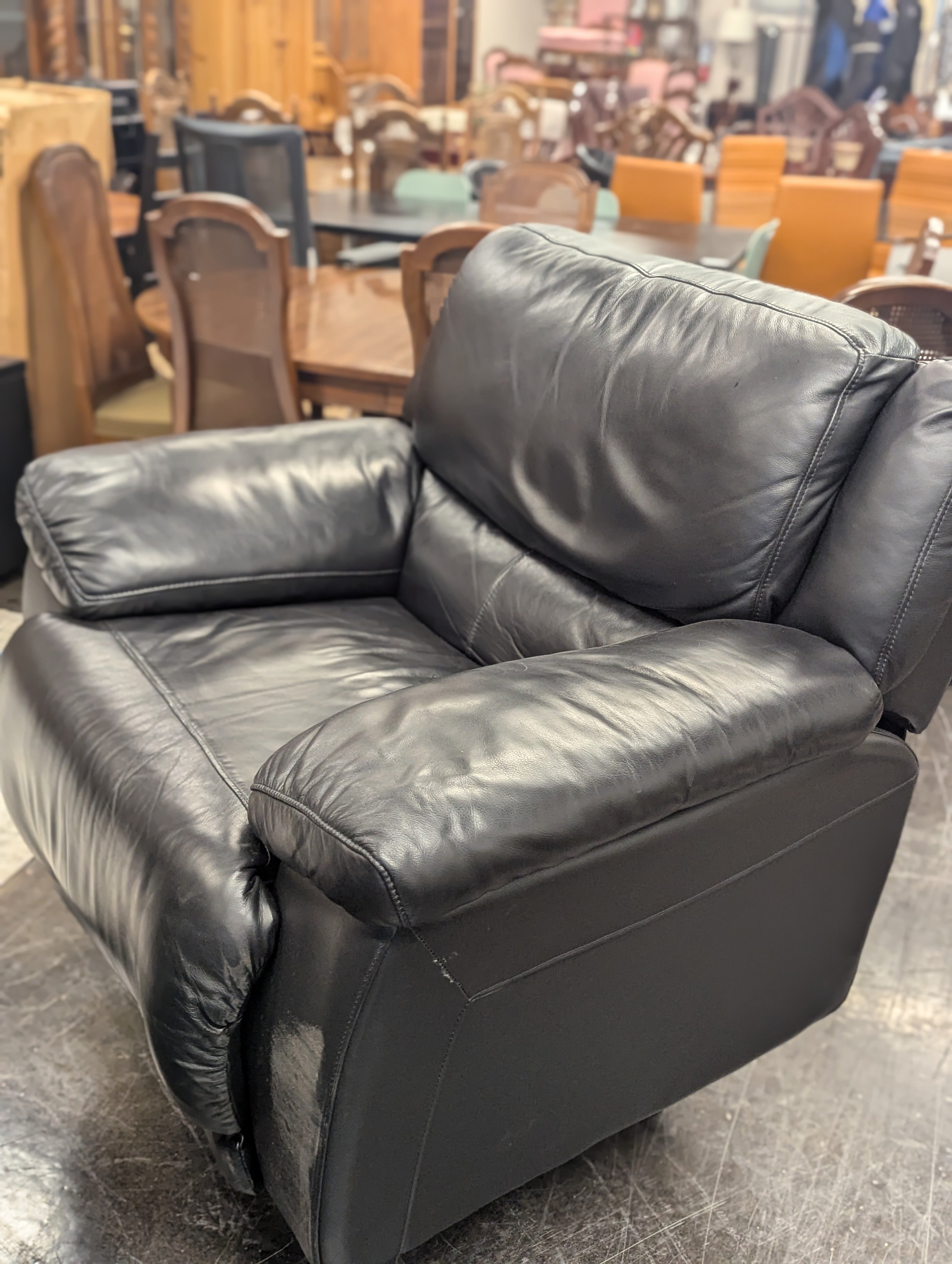 Black Faux Leather Accent Chair