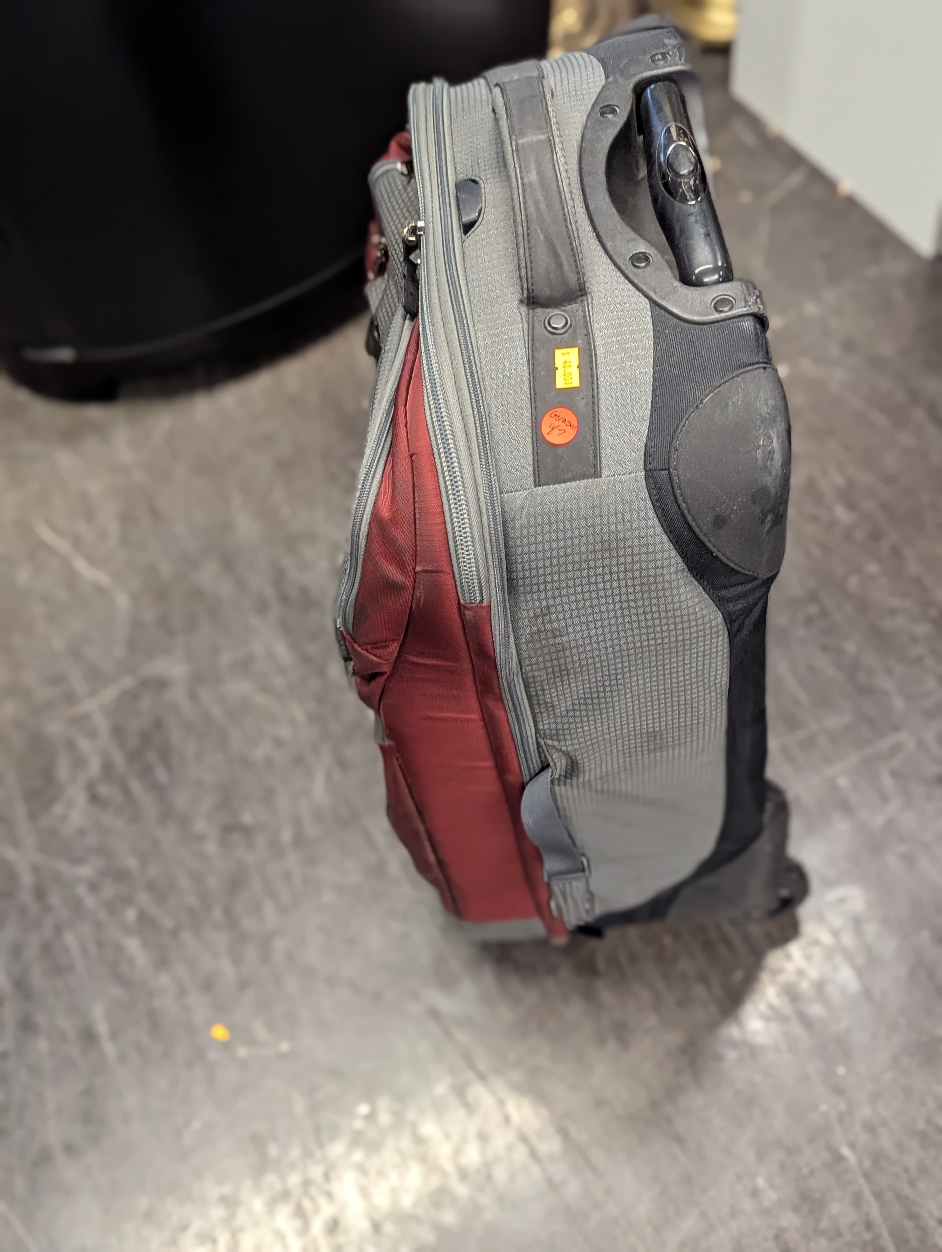 Eagle Creek Grey and Maroon Suitcase