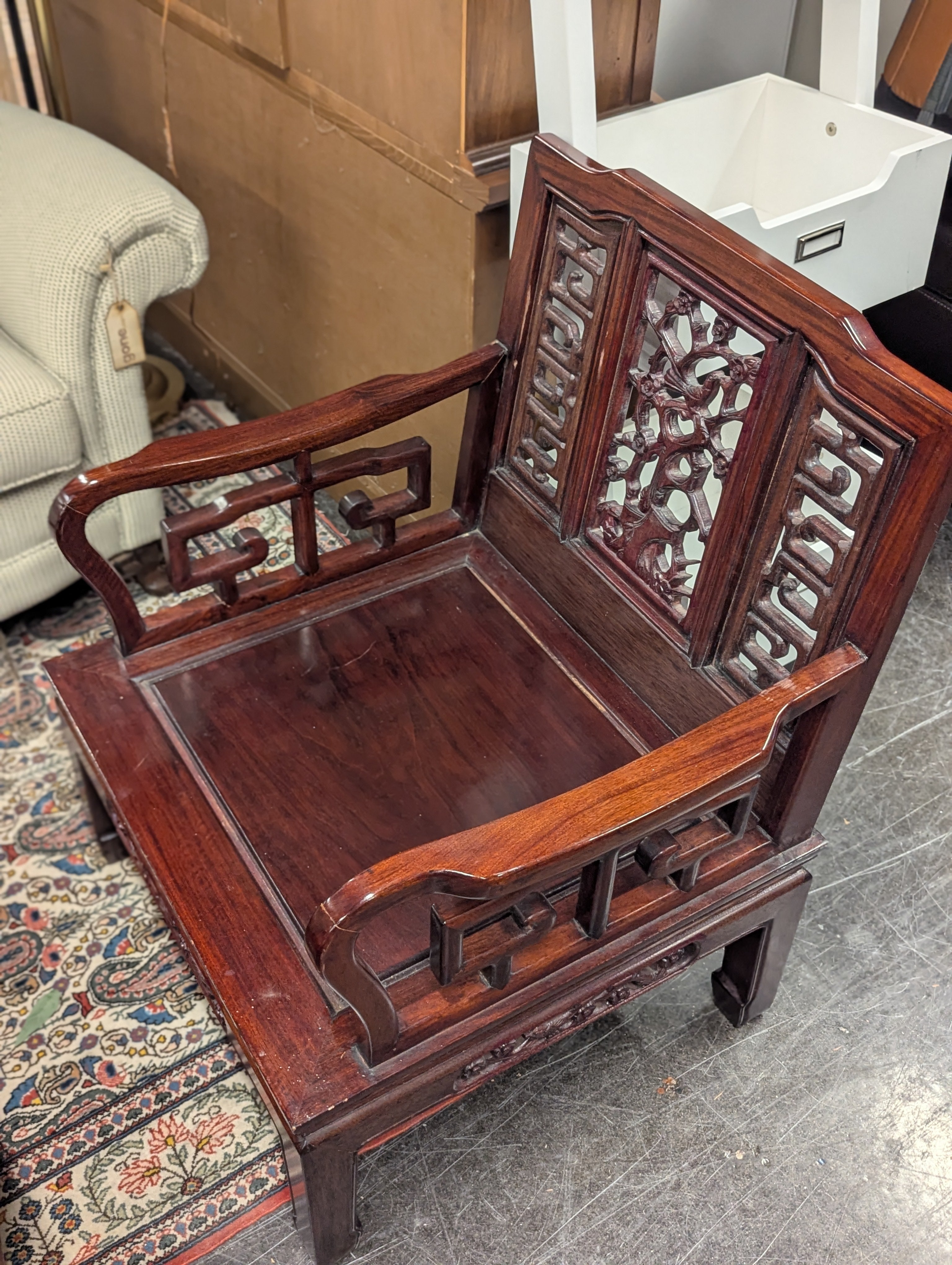 Ornate Rose Wood Accent Chair