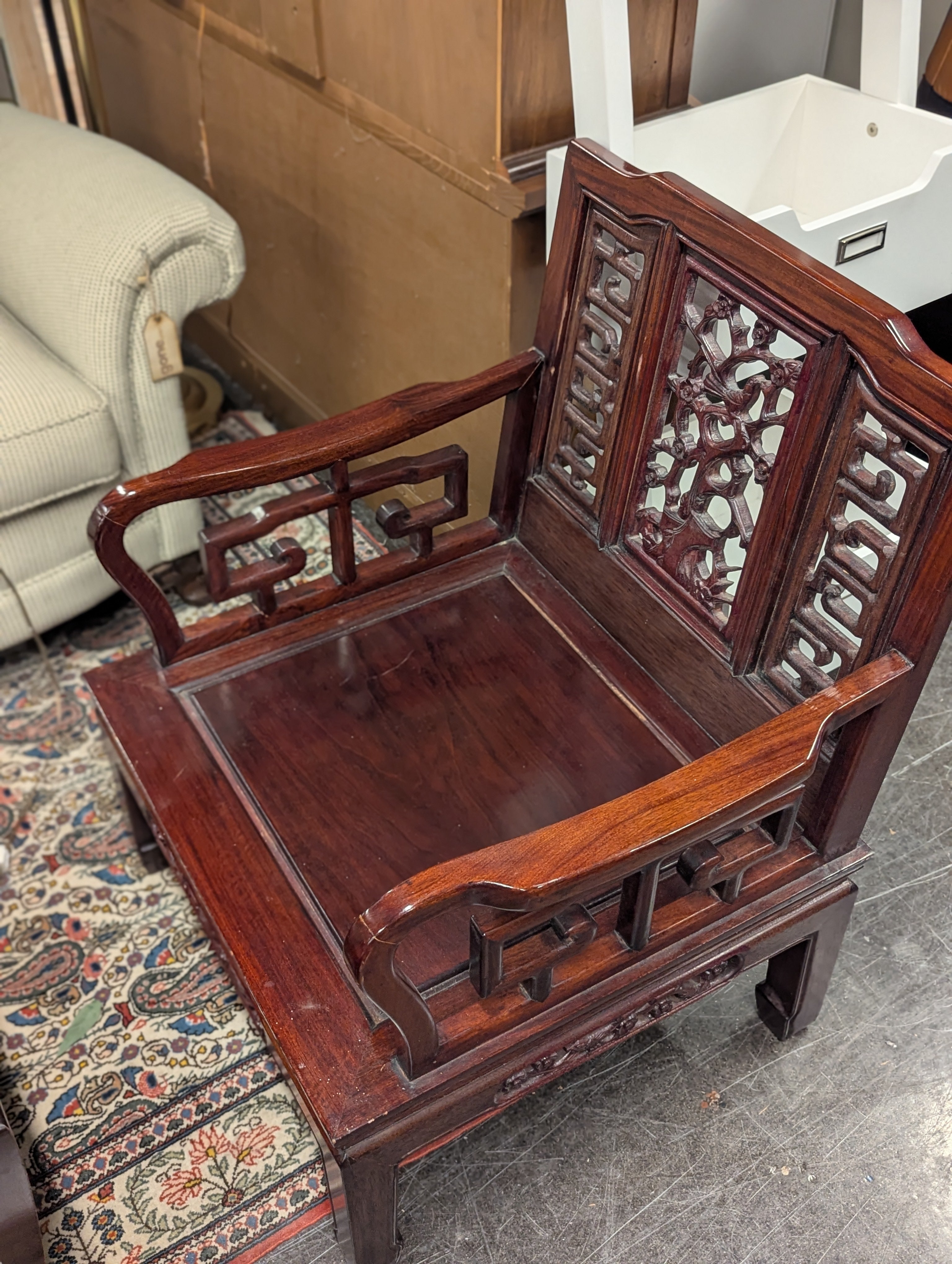 Ornate Rose Wood Accent Chair