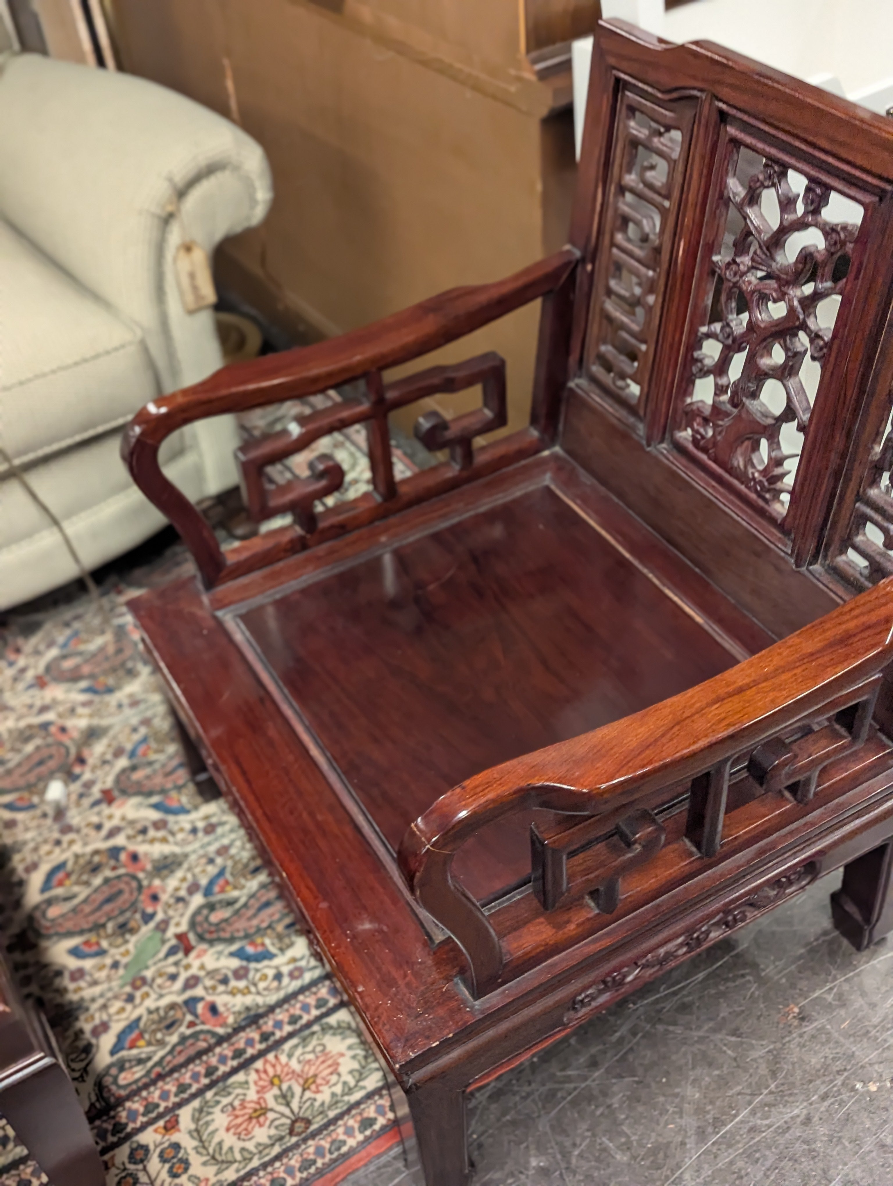 Ornate Rose Wood Accent Chair