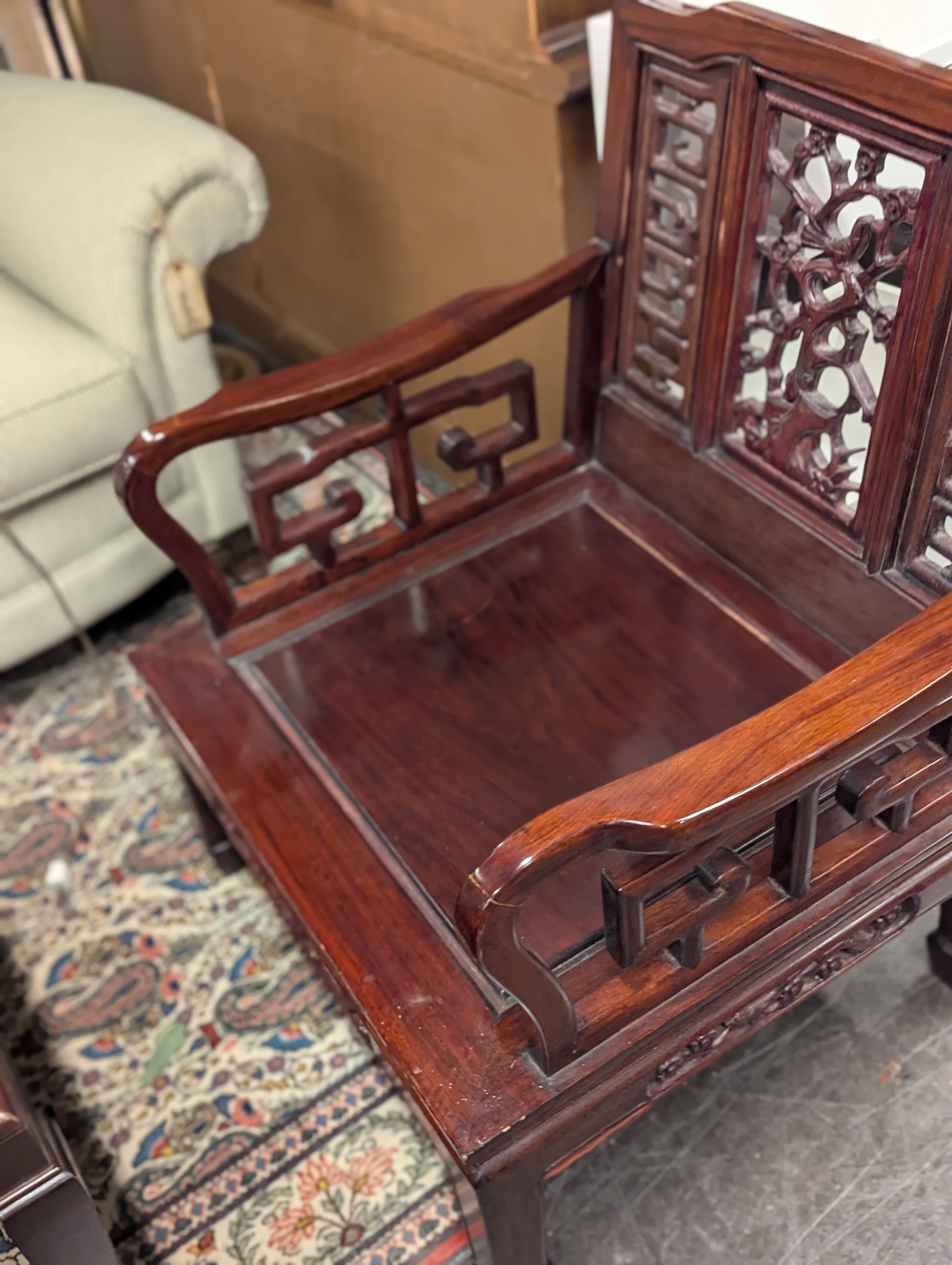 Ornate Rose Wood Accent Chair