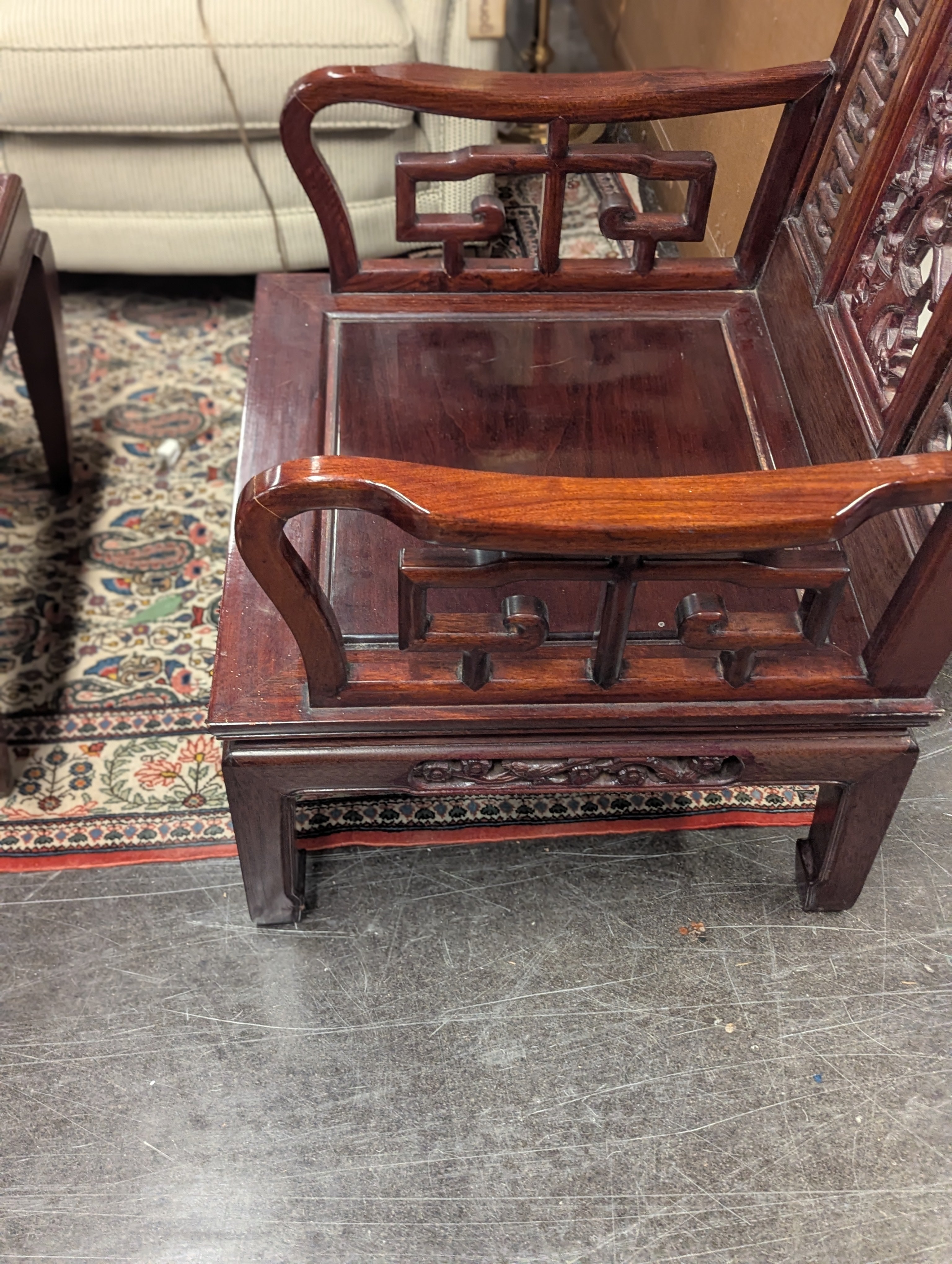 Ornate Rose Wood Accent Chair