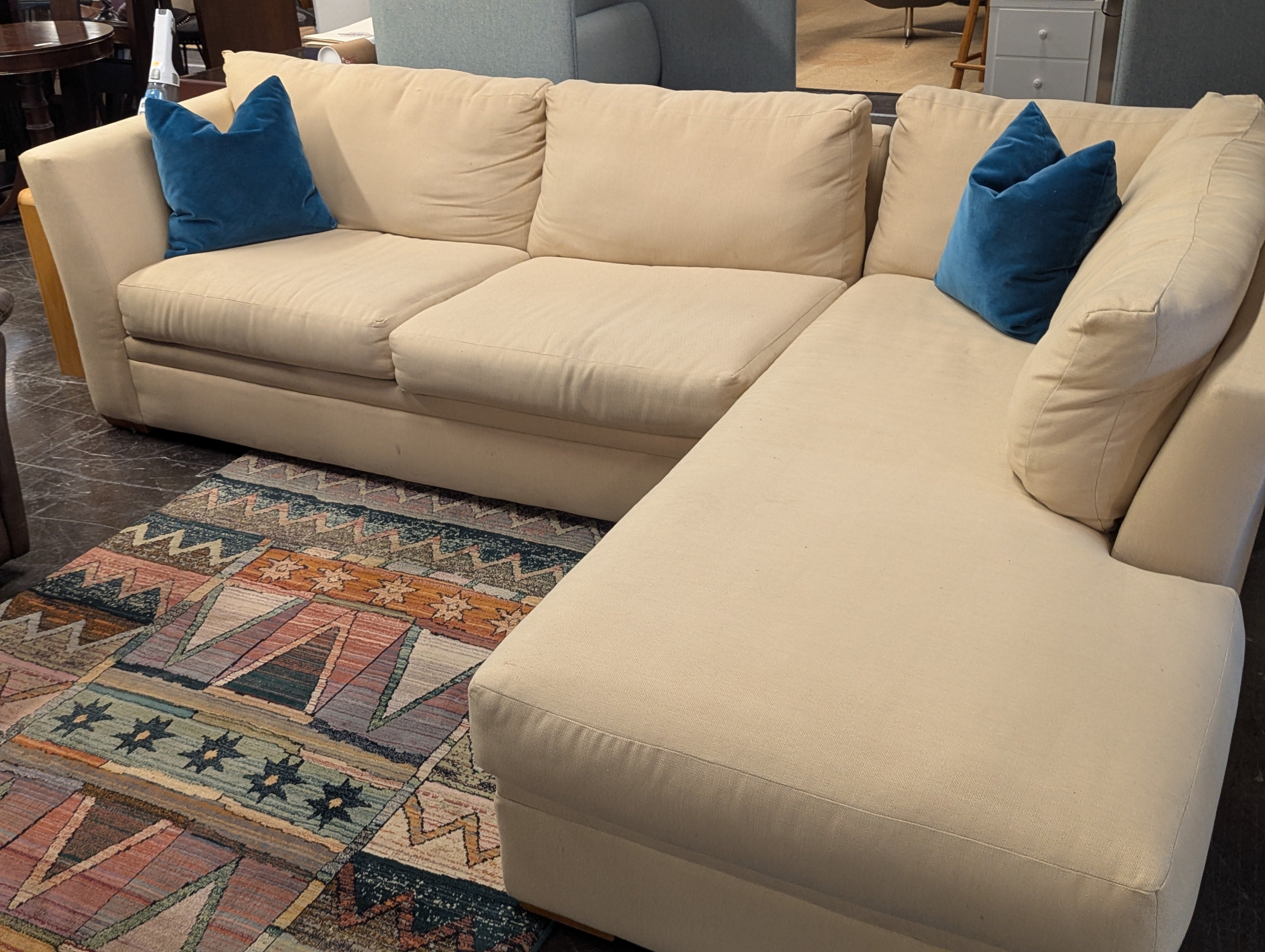 Beige L Shaped Sectional