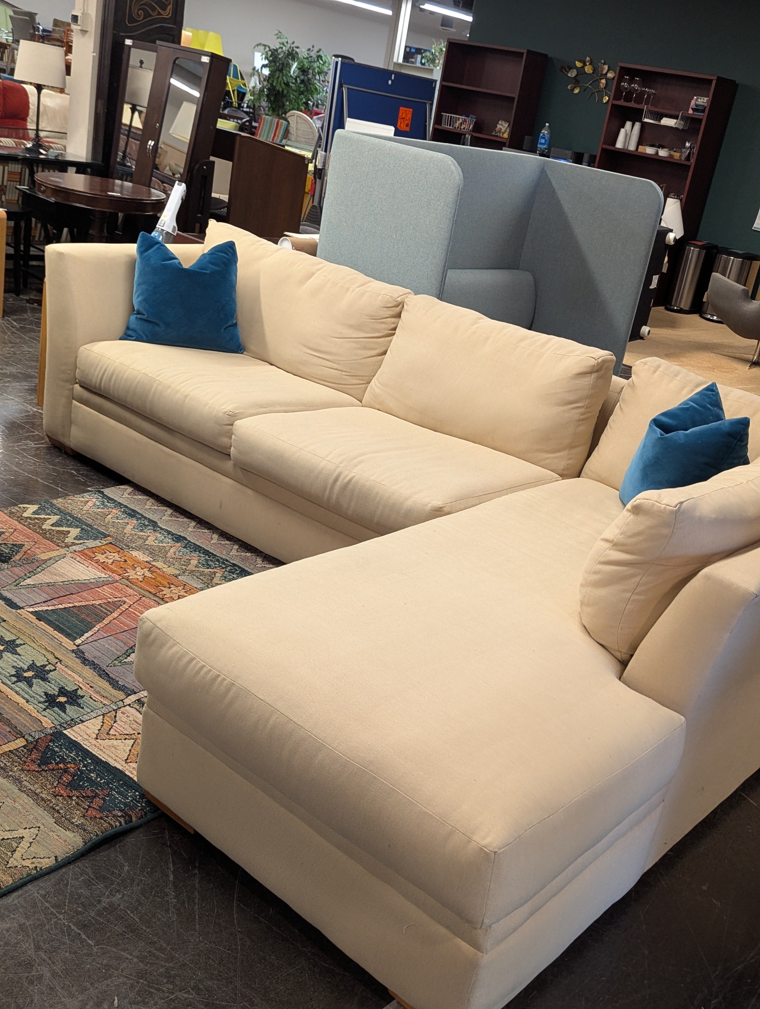Beige L Shaped Sectional