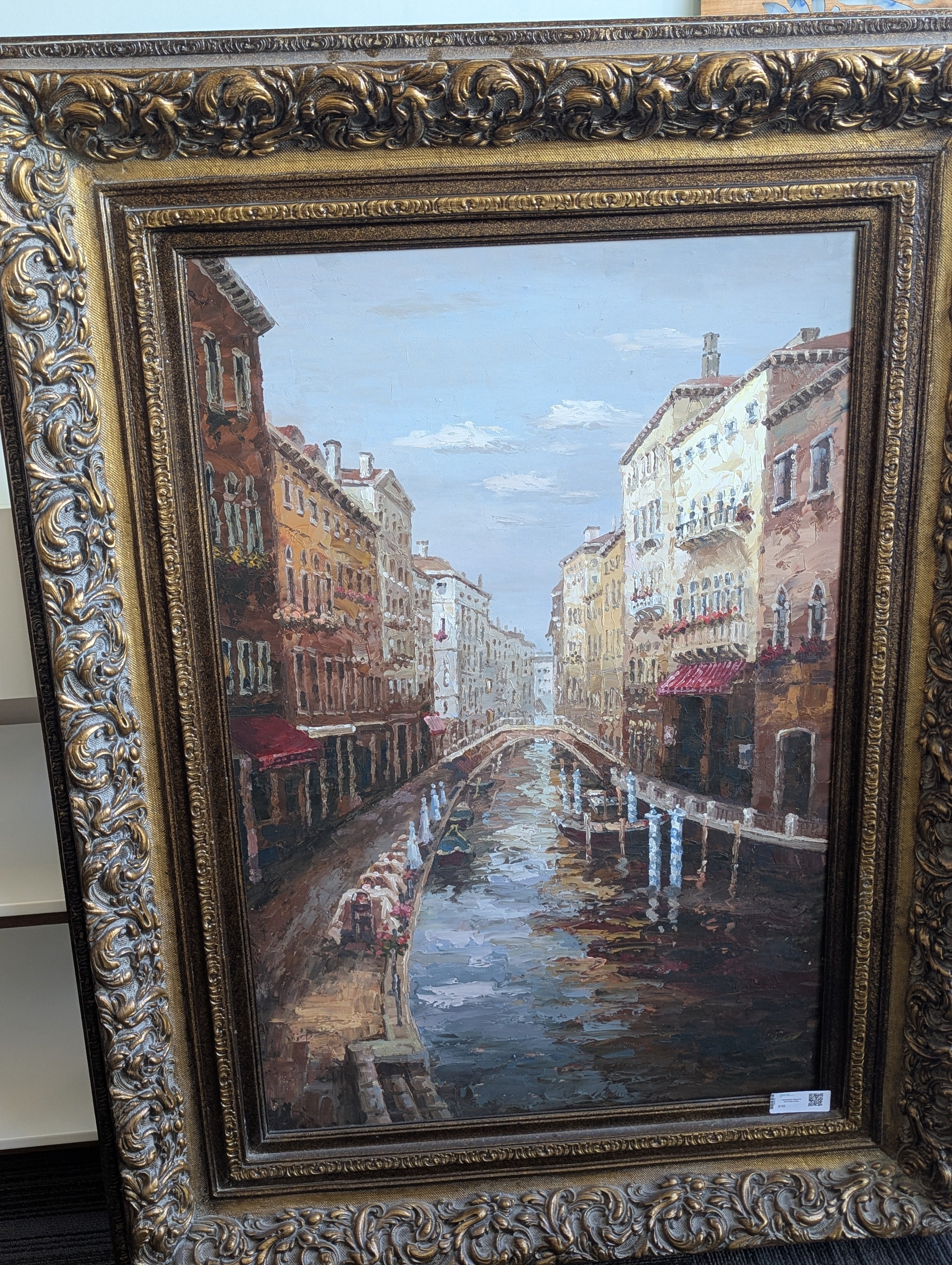 Impressionist Venice Art with Ornate Frame