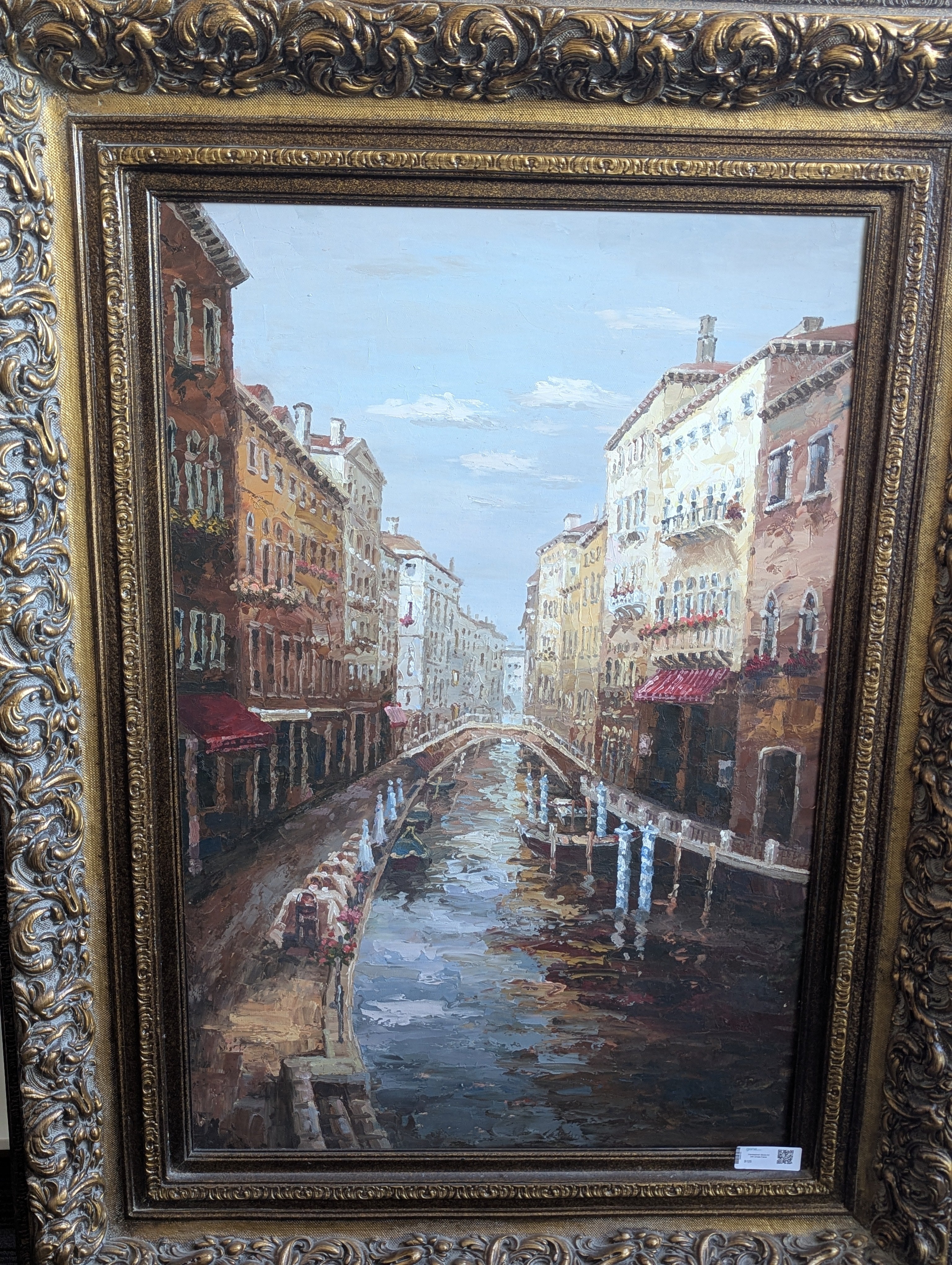 Impressionist Venice Art with Ornate Frame