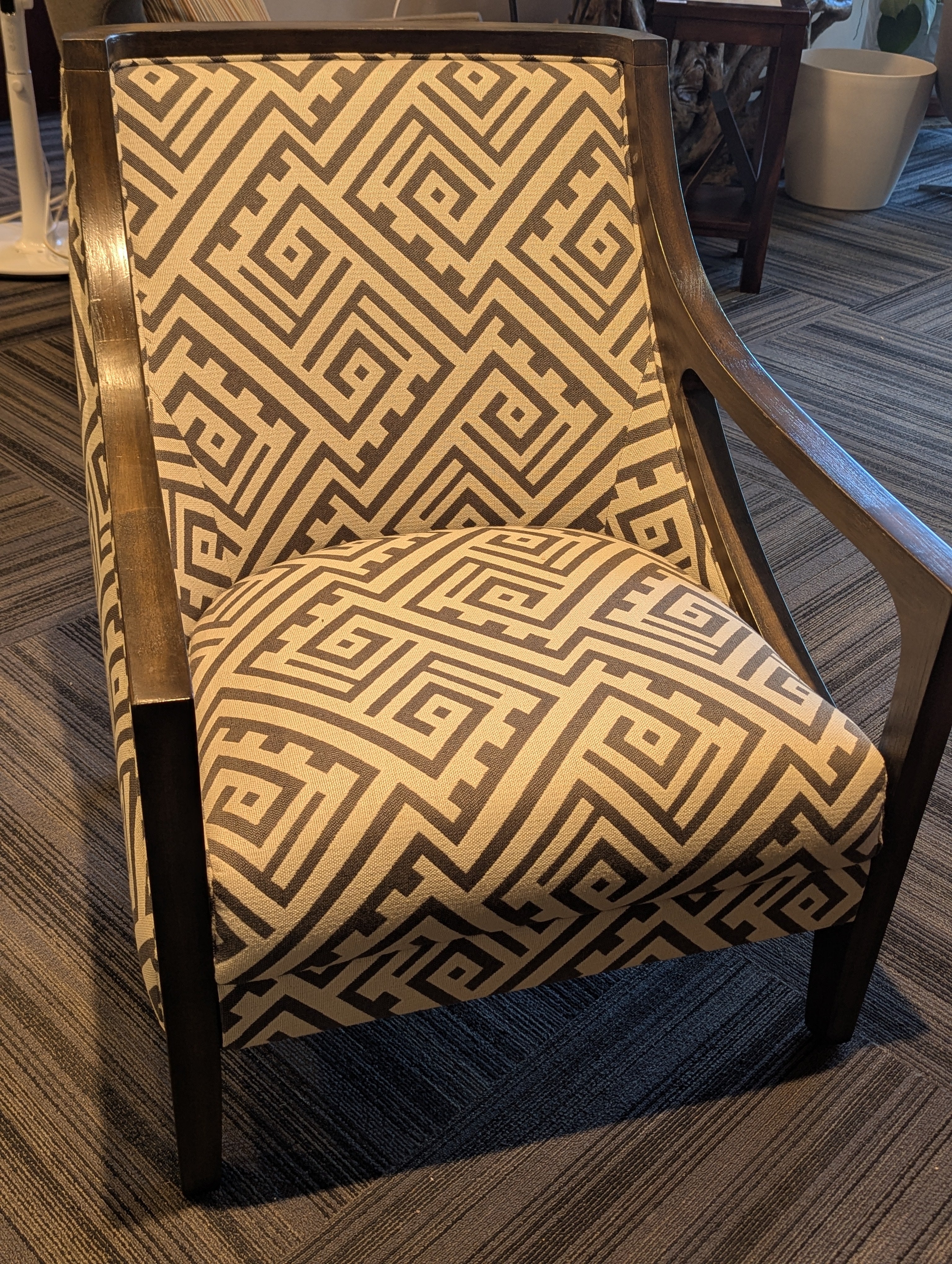 Black And White Tribal Accent Chair