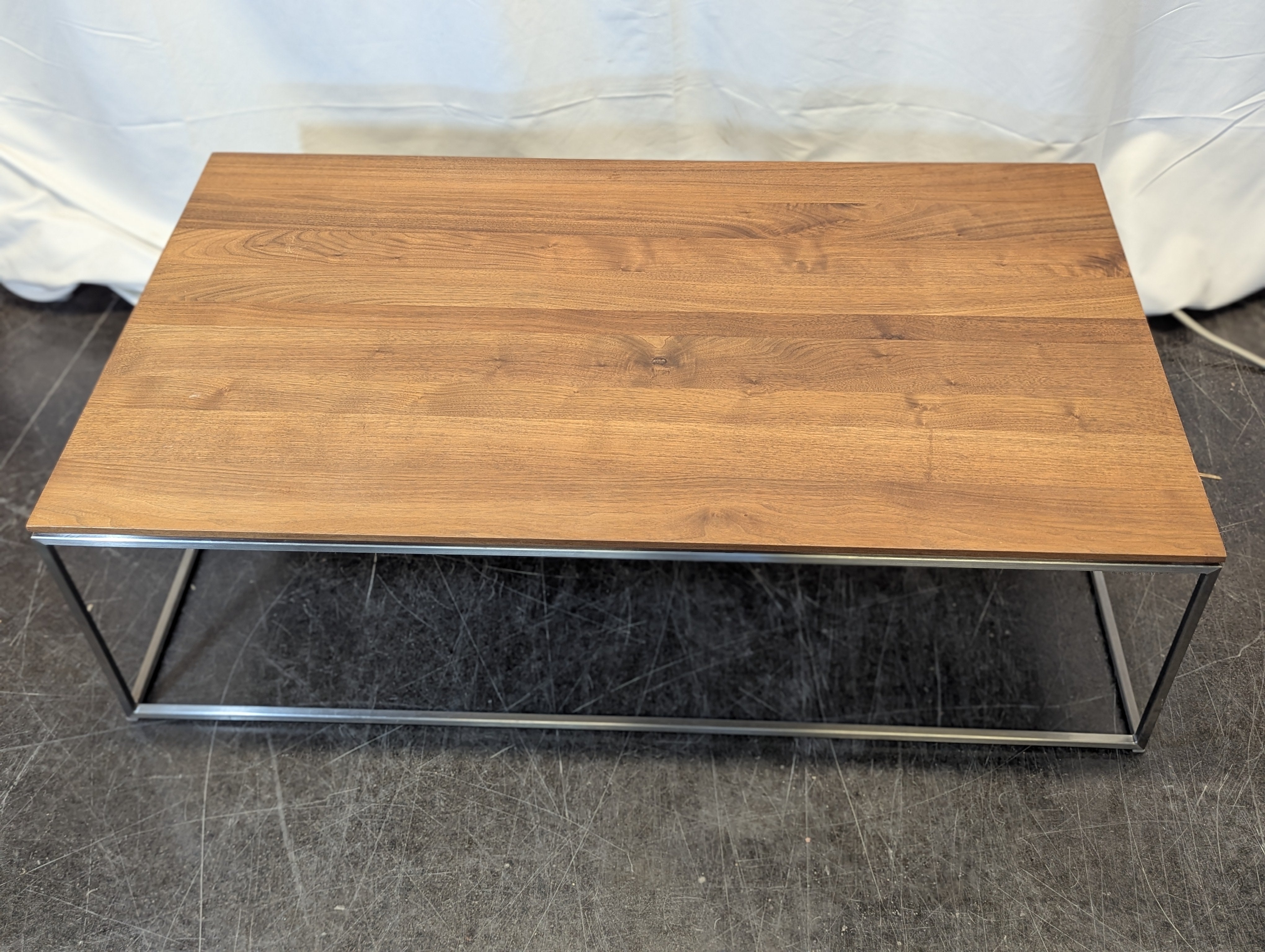 Metal and Wood Rectangle Coffee Table