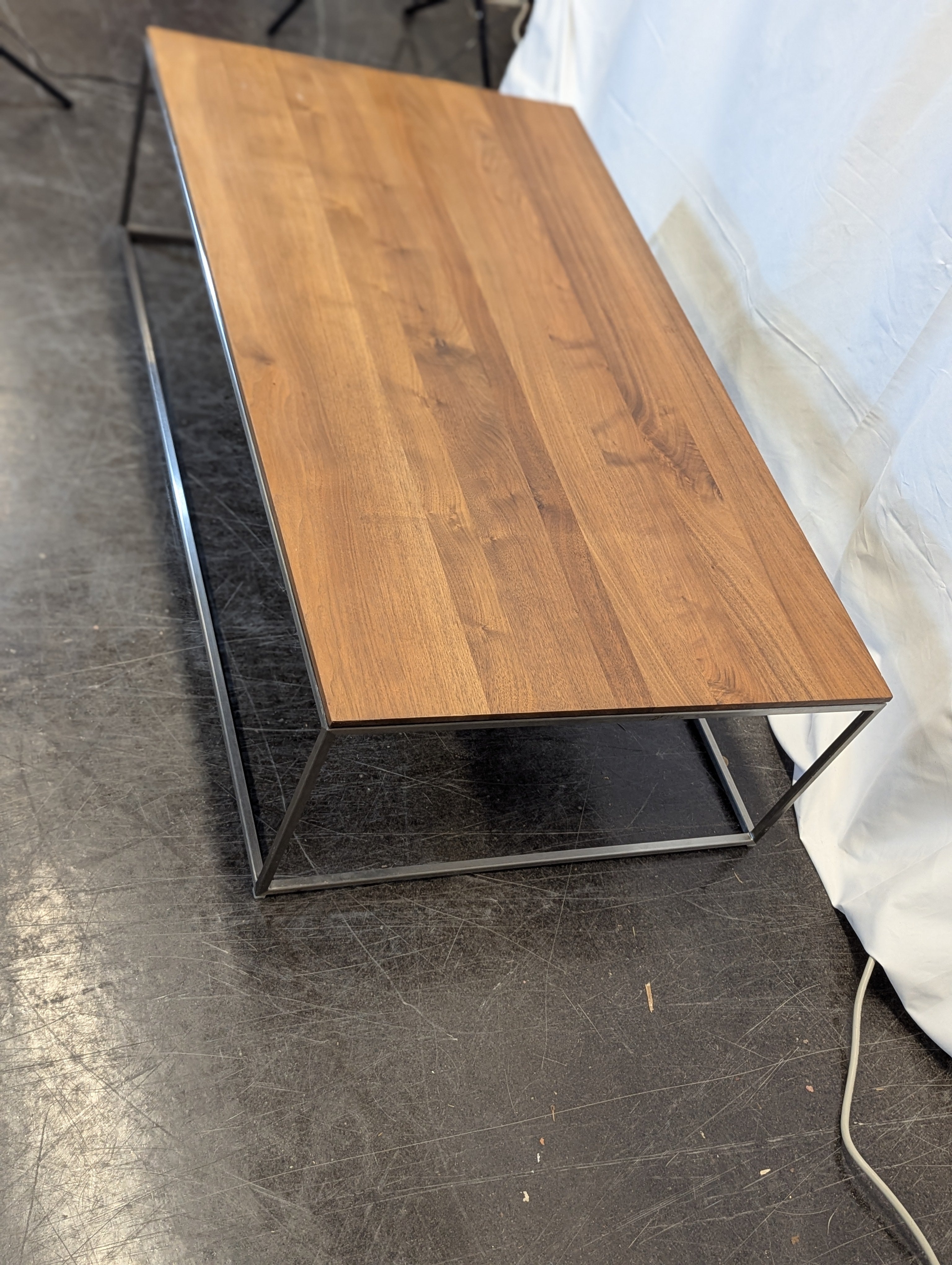 Metal and Wood Rectangle Coffee Table