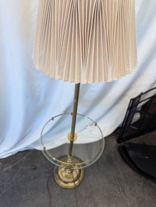 Brass Floor Lamp With Glass Shelf