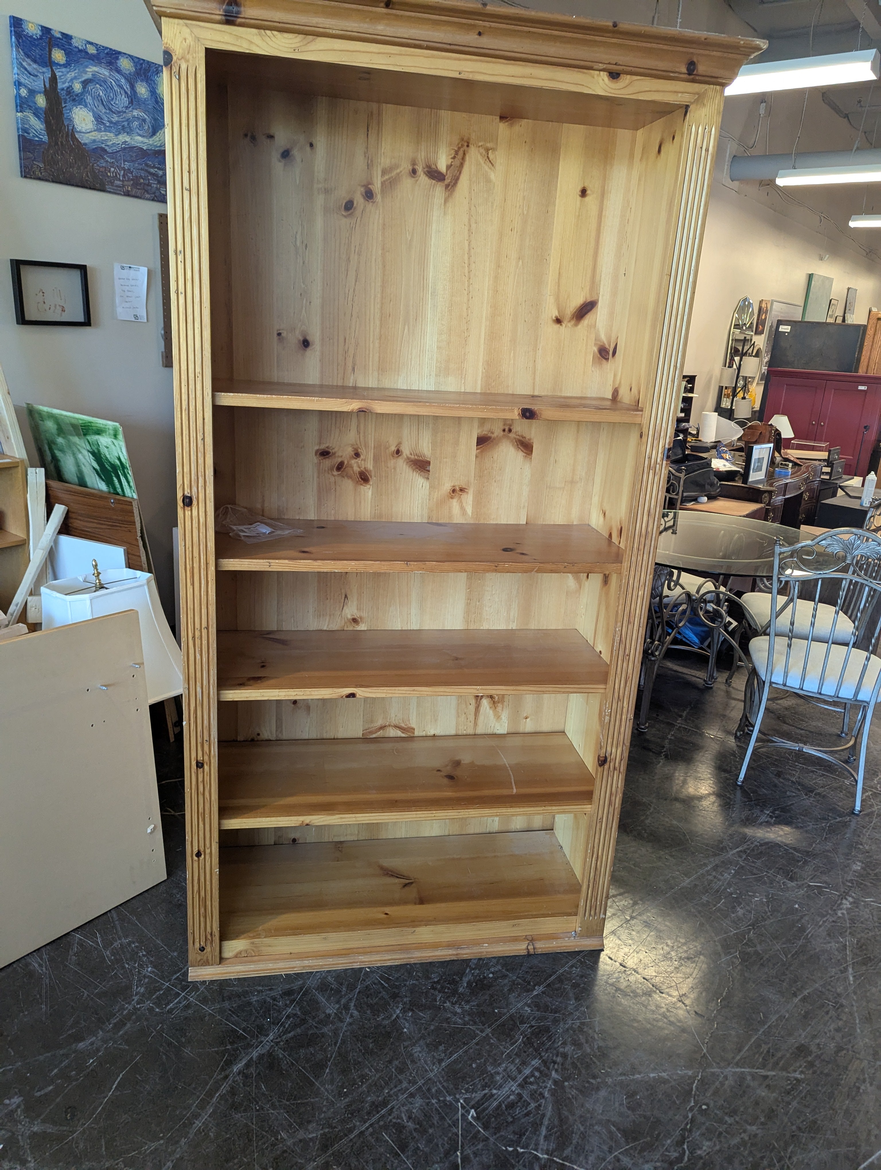 Large Oak Bookcase With Trim