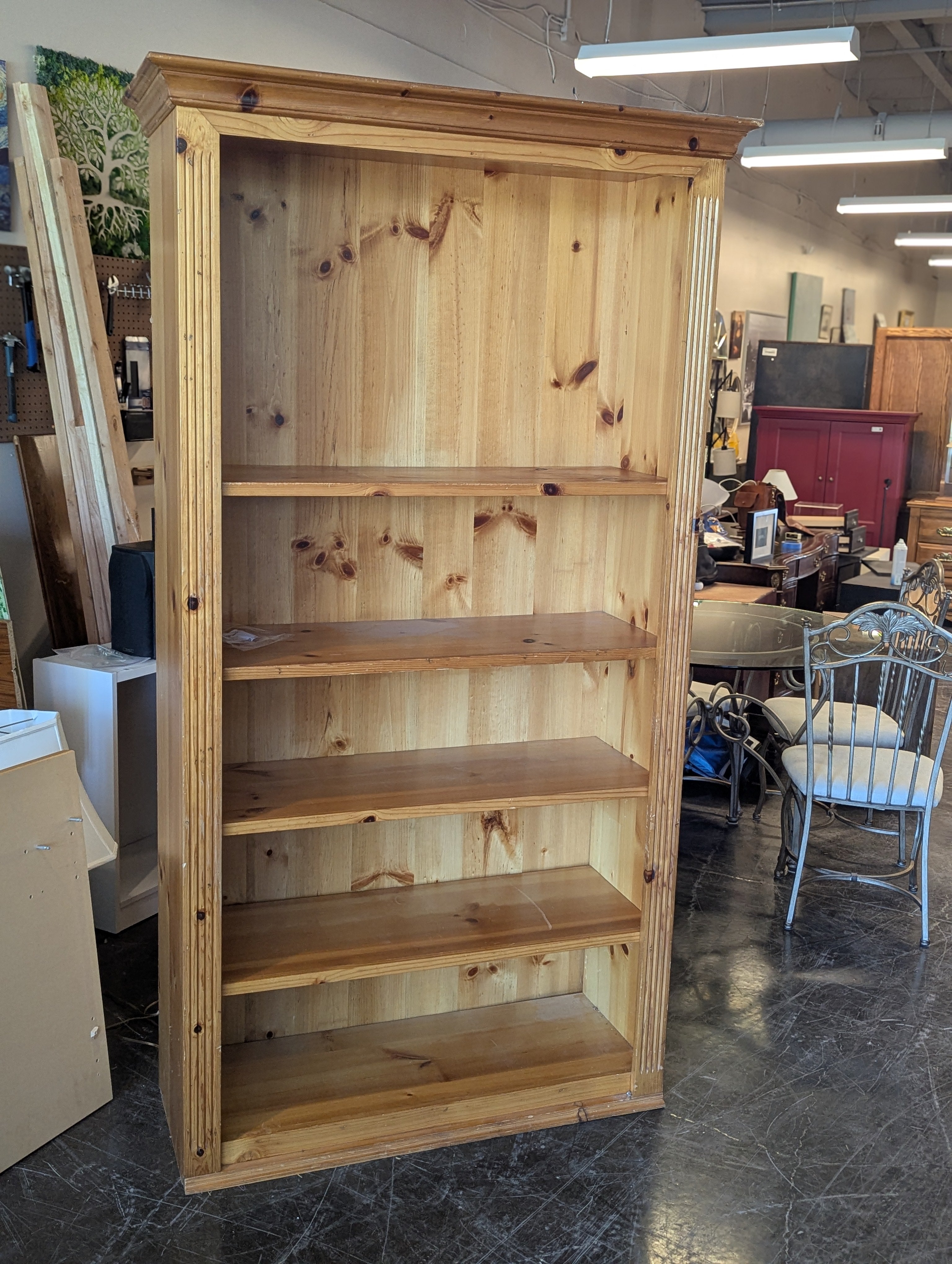 Large Oak Bookcase With Trim