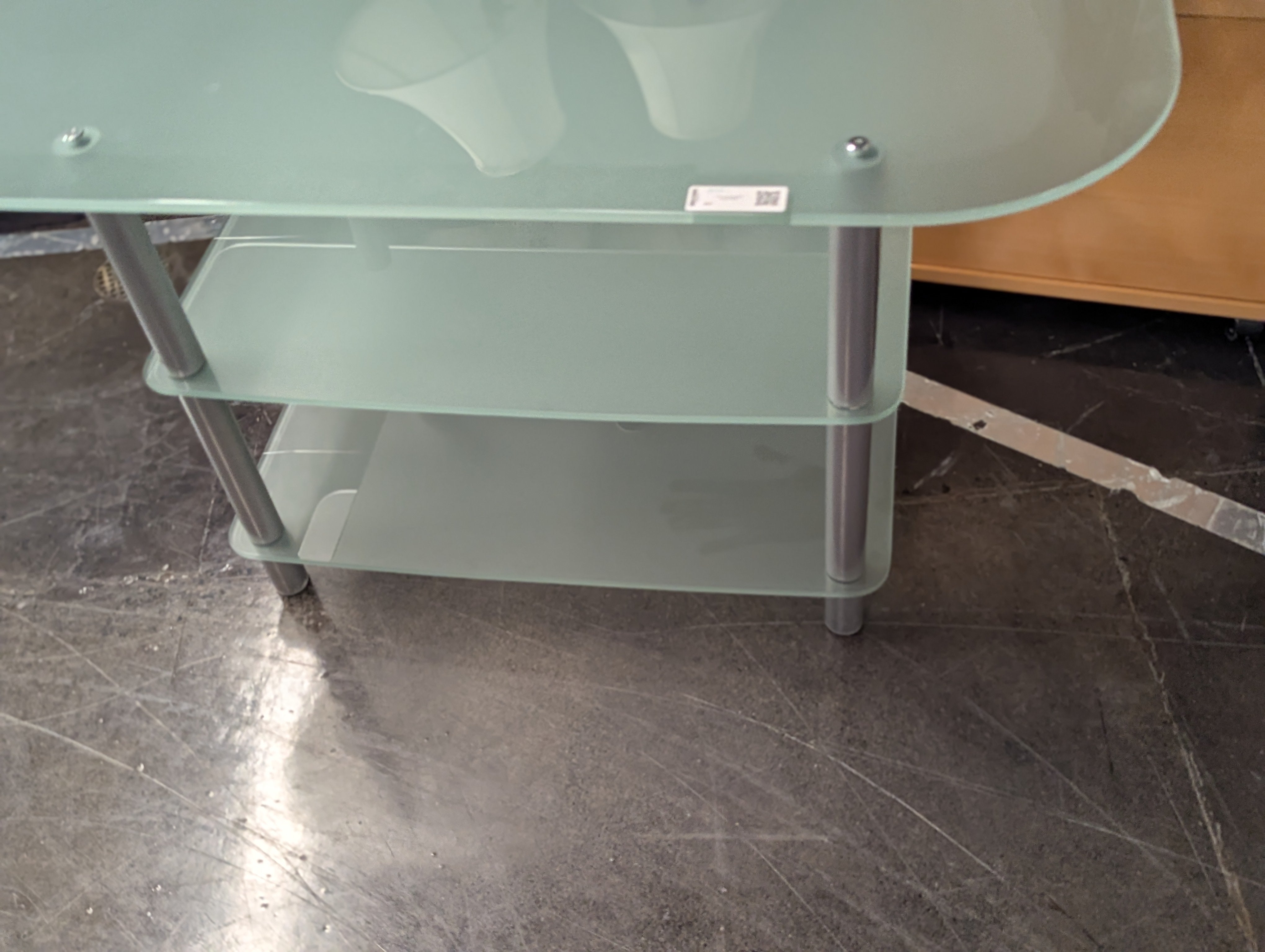 3 Tier Frosted Glass Accent Table