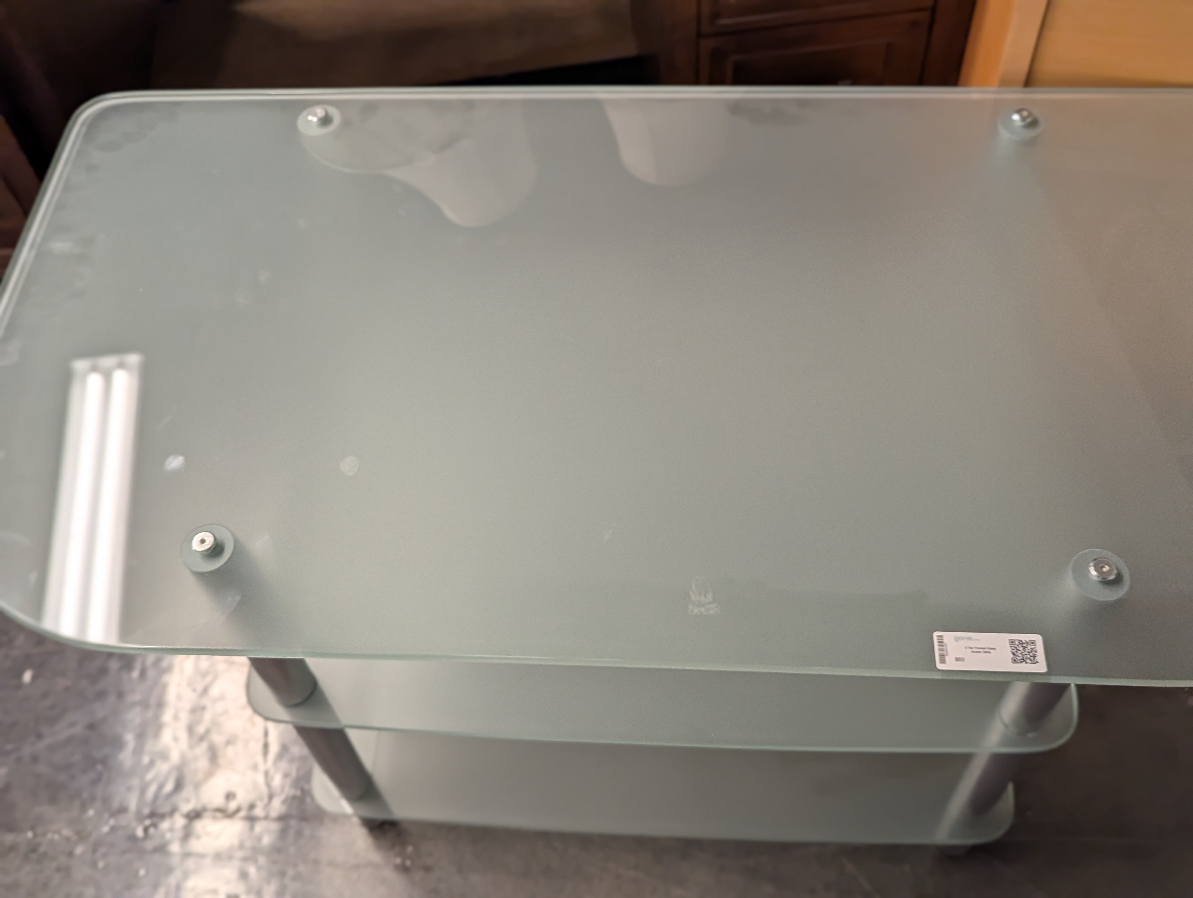 3 Tier Frosted Glass Accent Table