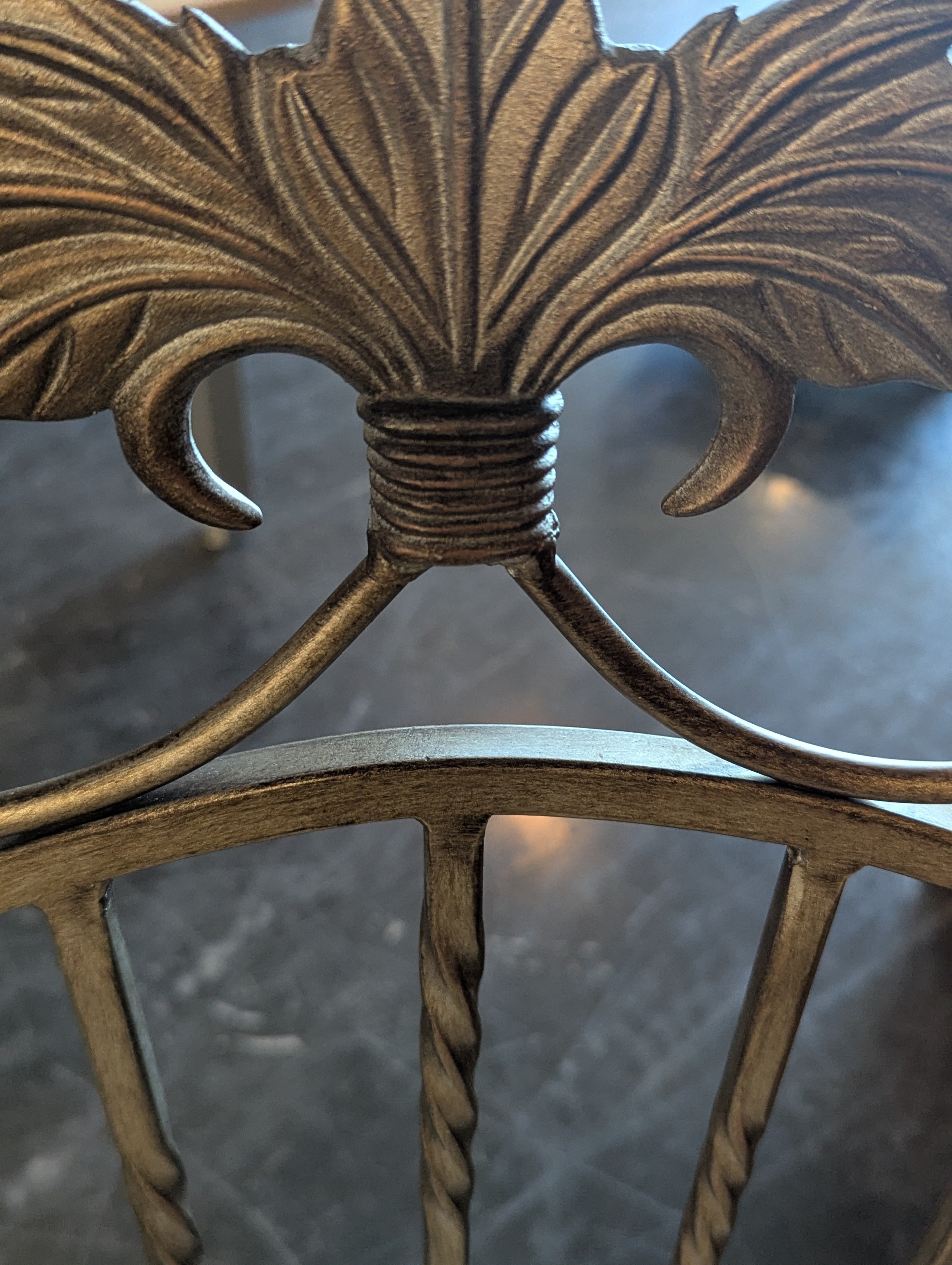 Metal and Glass Dining Table with 4 Chairs With Leaf Detail