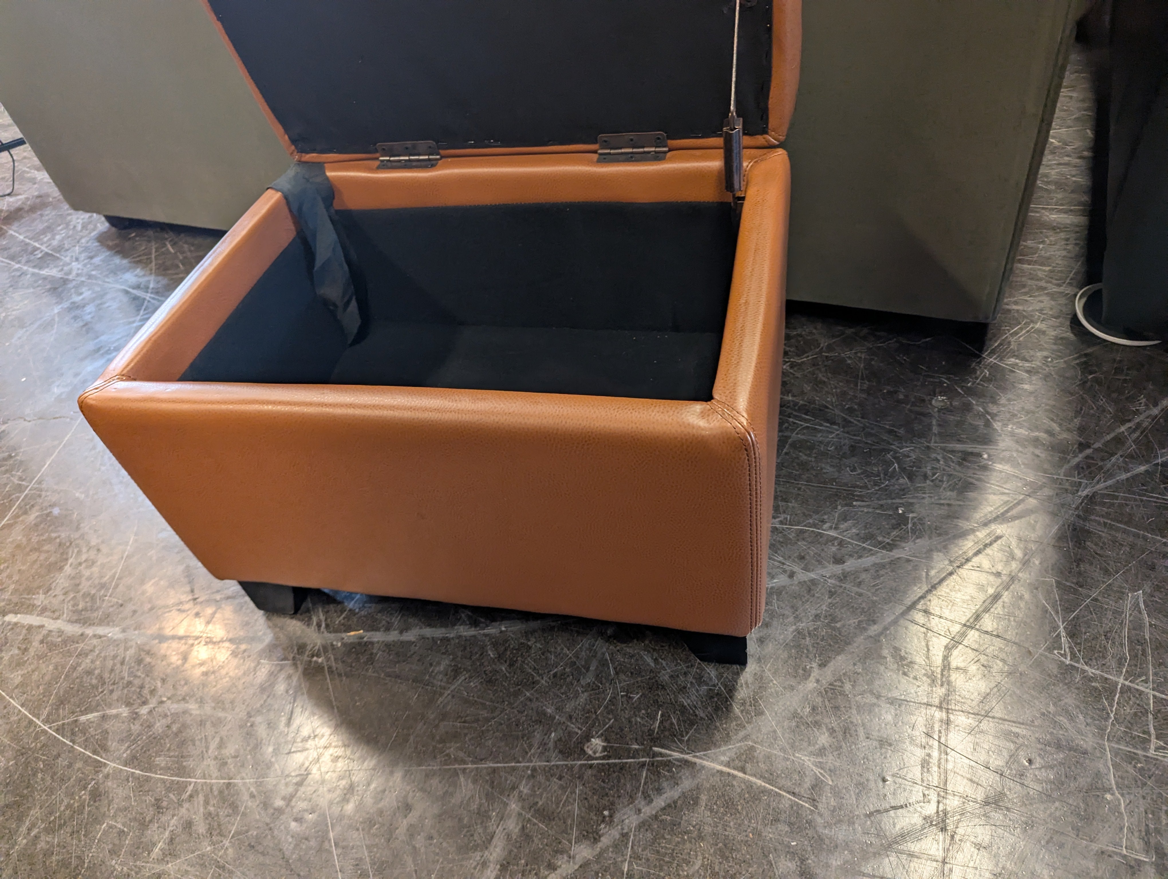Brown Leather Ottoman With Storage