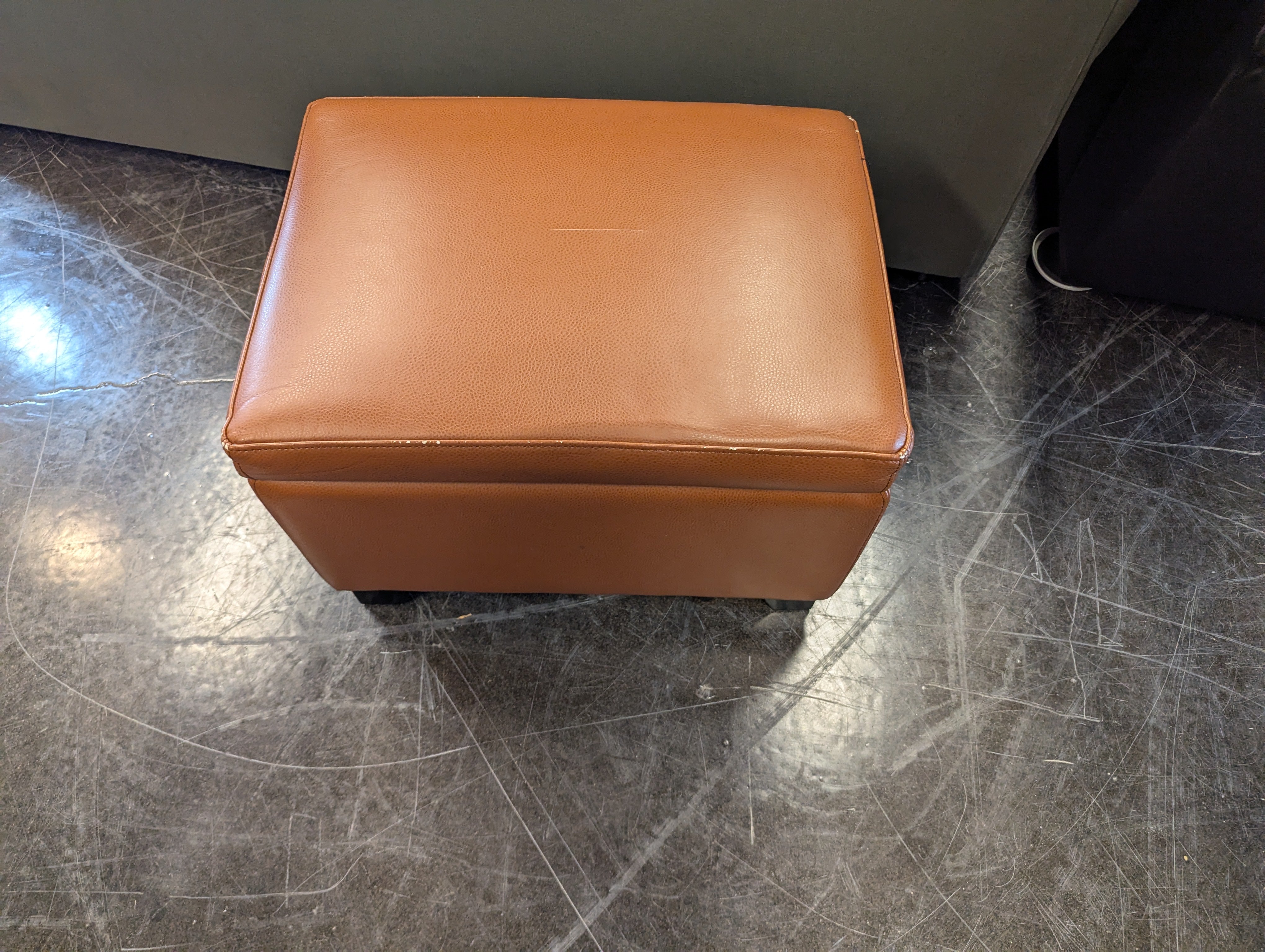 Brown Leather Ottoman With Storage