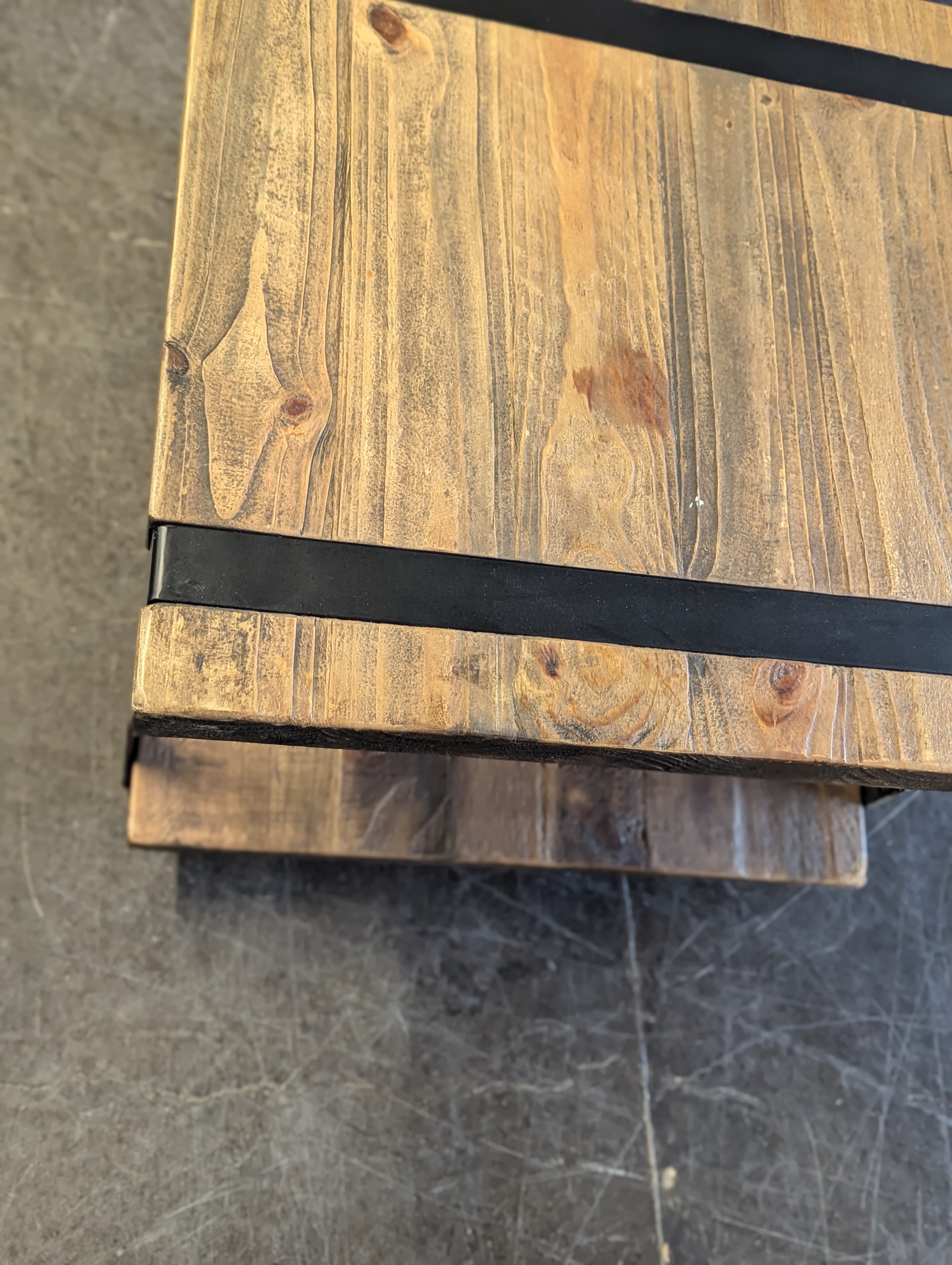 Wood And Metal End Table