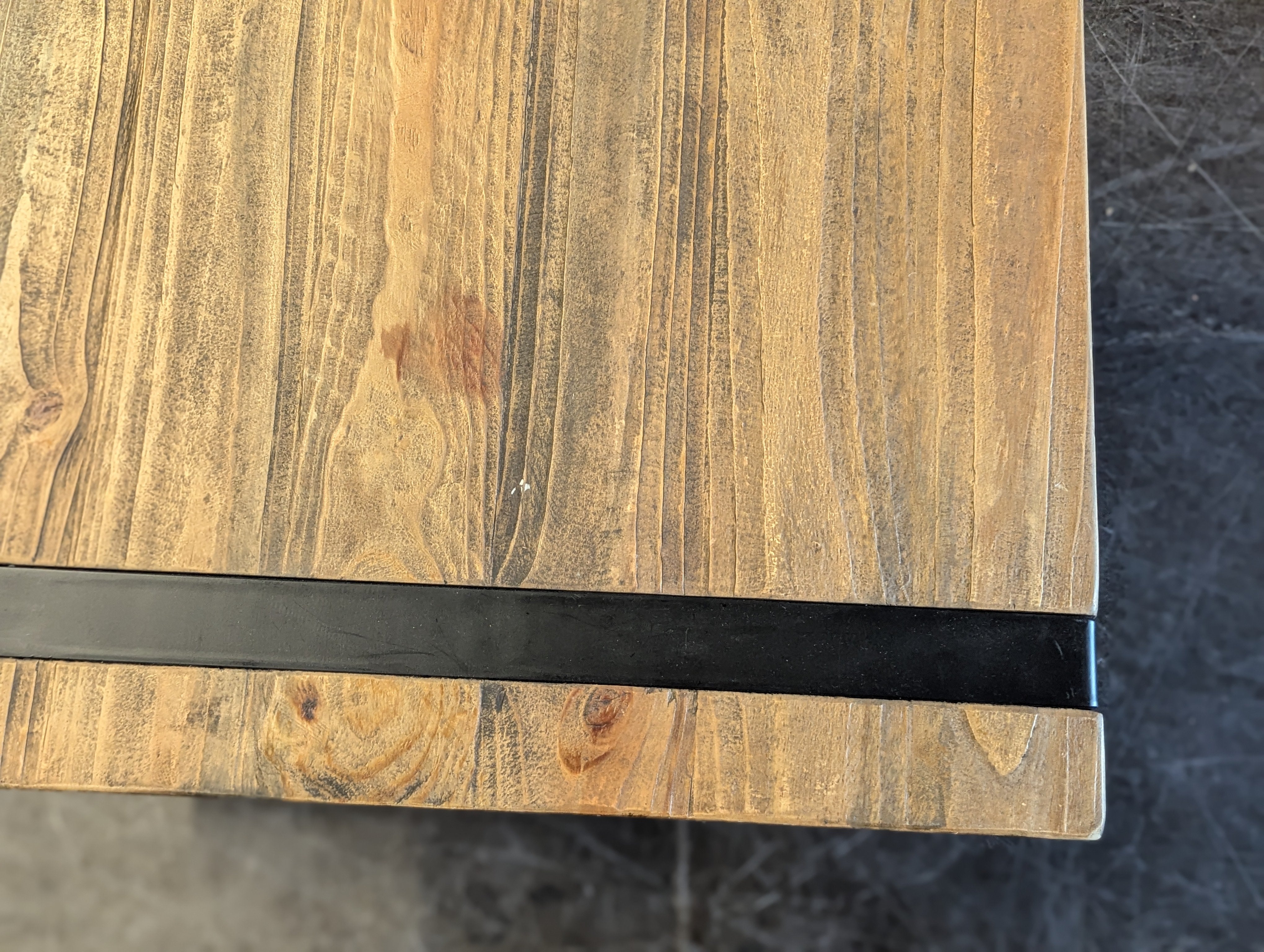 Wood And Metal End Table