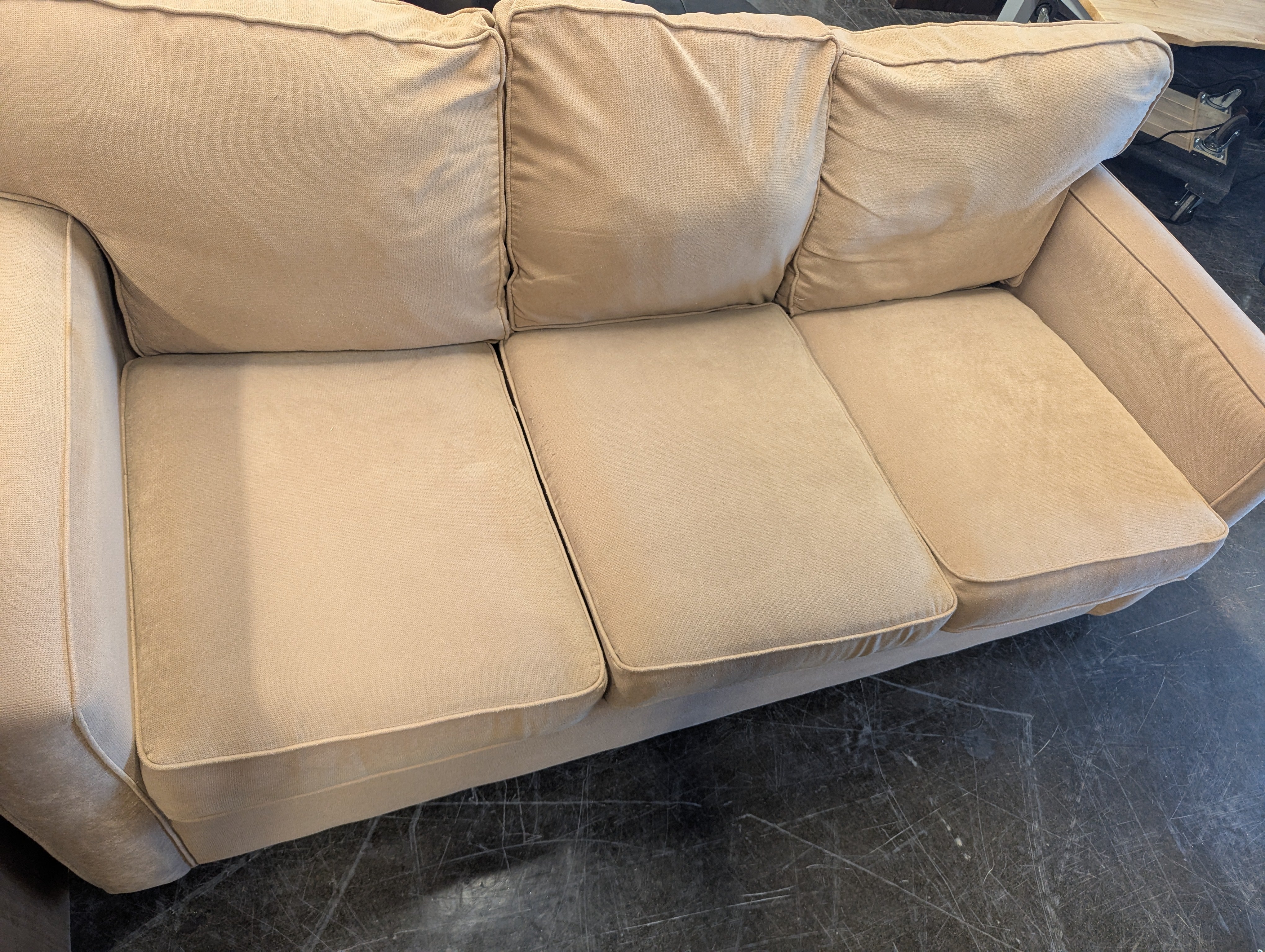 Cream Three Seat Sofa in Good Condition