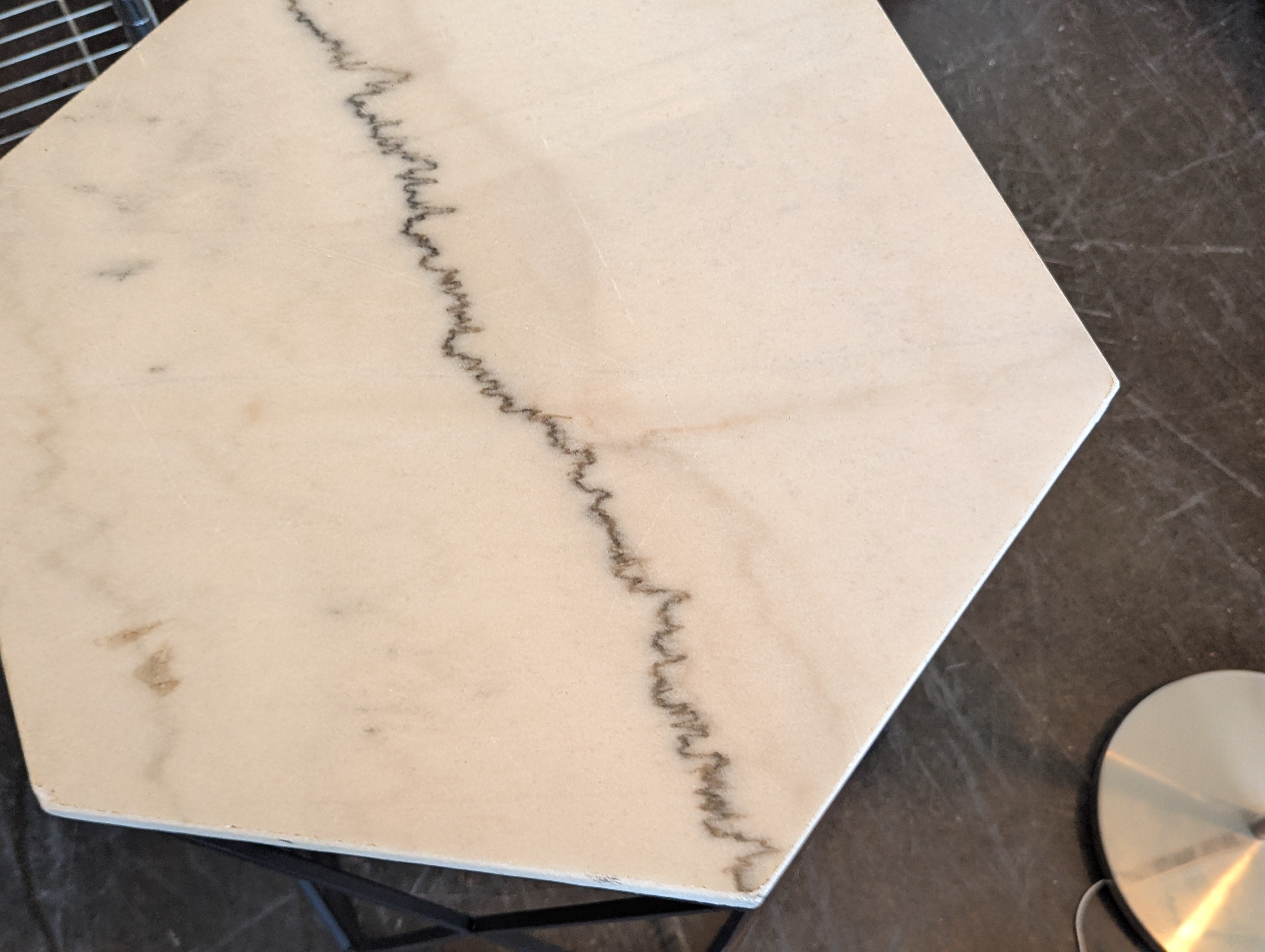 Faux Marble Hexagon Table