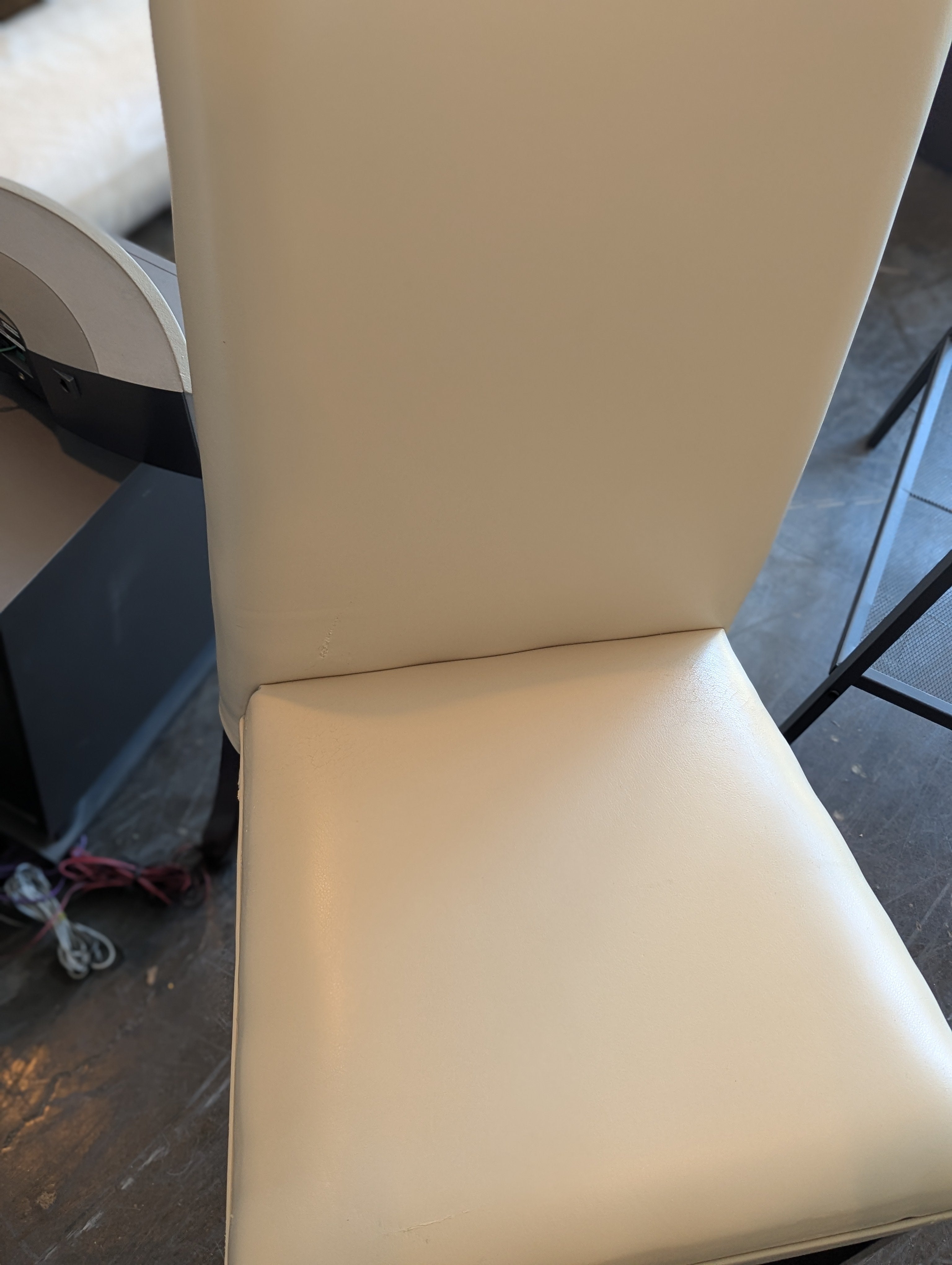 White Faux Leather Dining Chair