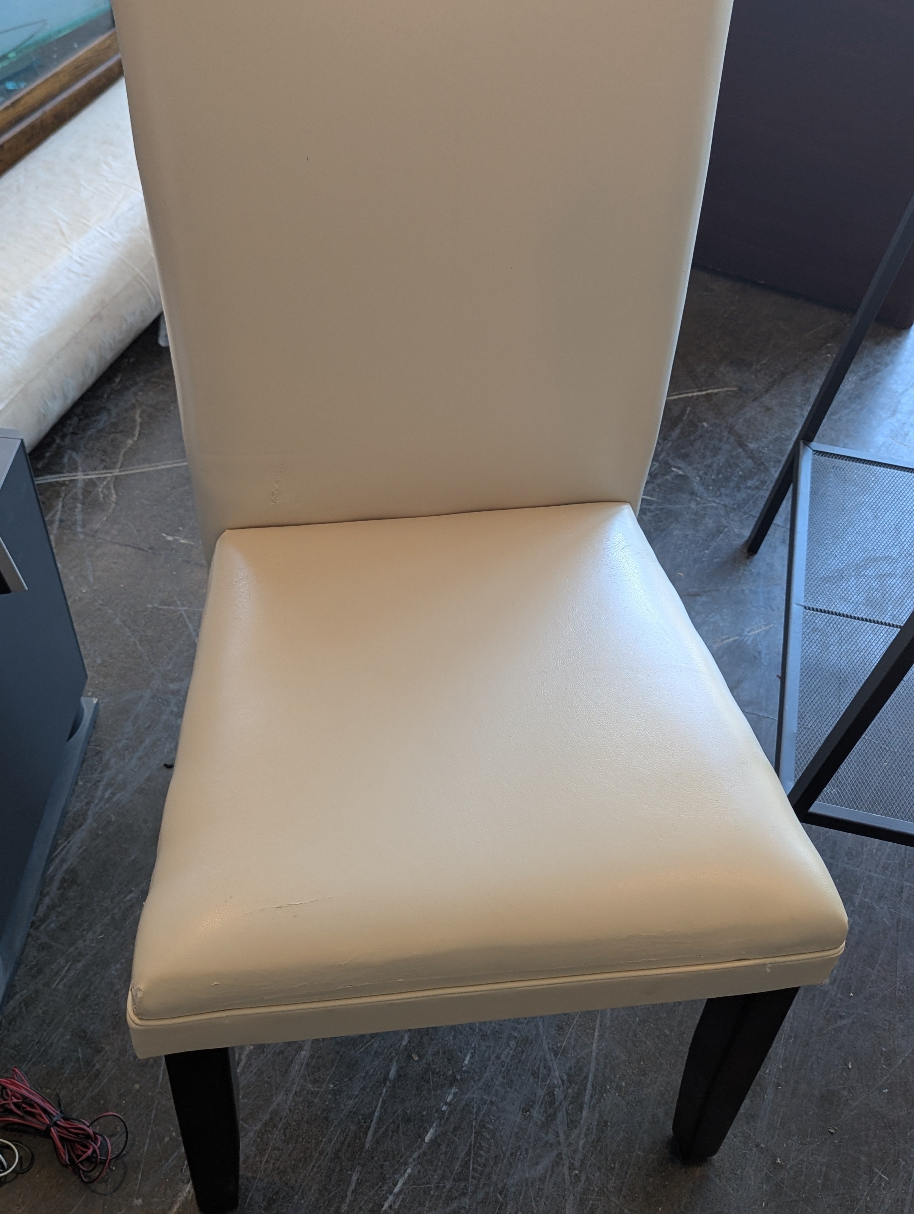 White Faux Leather Dining Chair