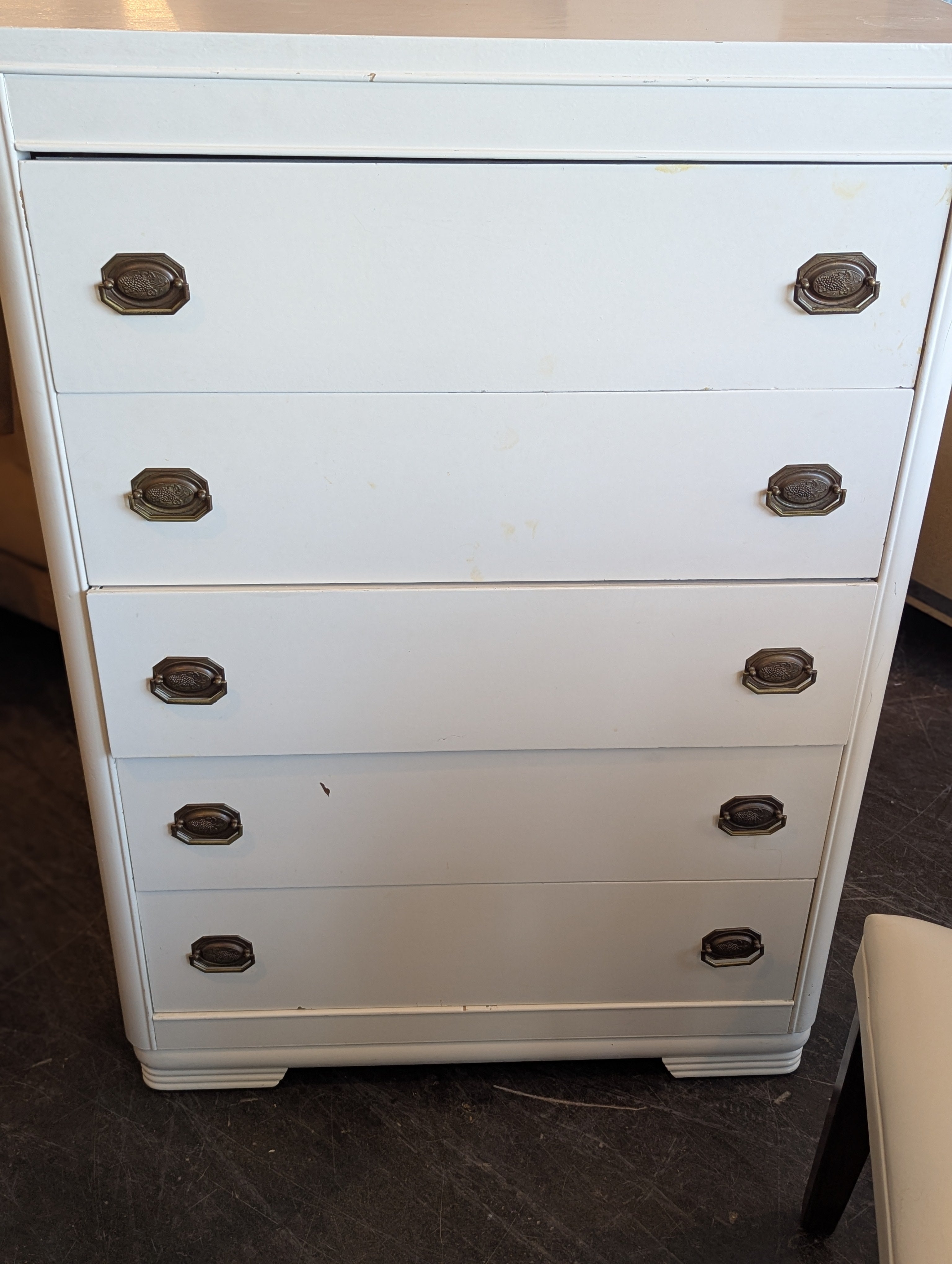 Painted White Art Deco Dresser