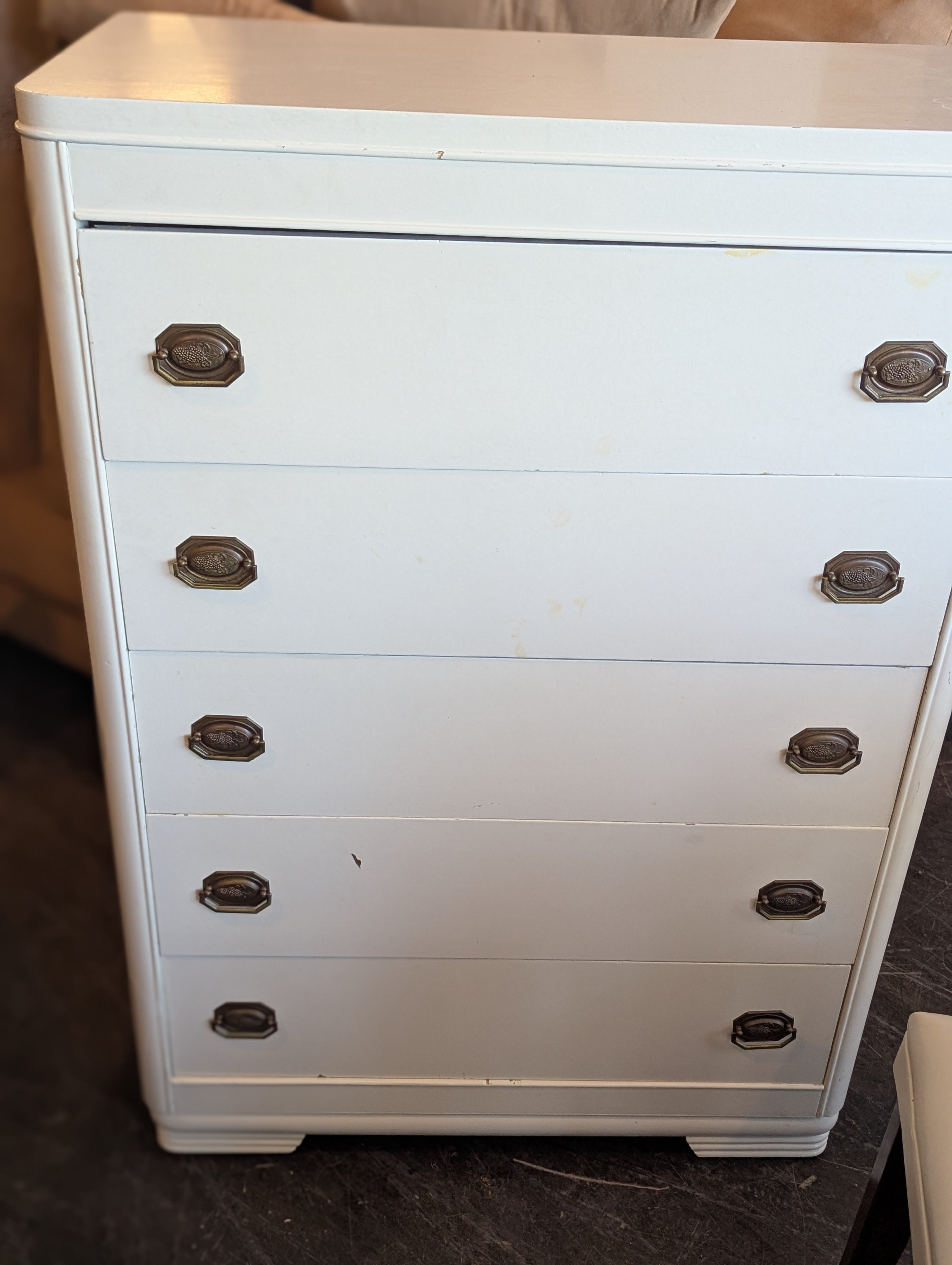 Painted White Art Deco Dresser