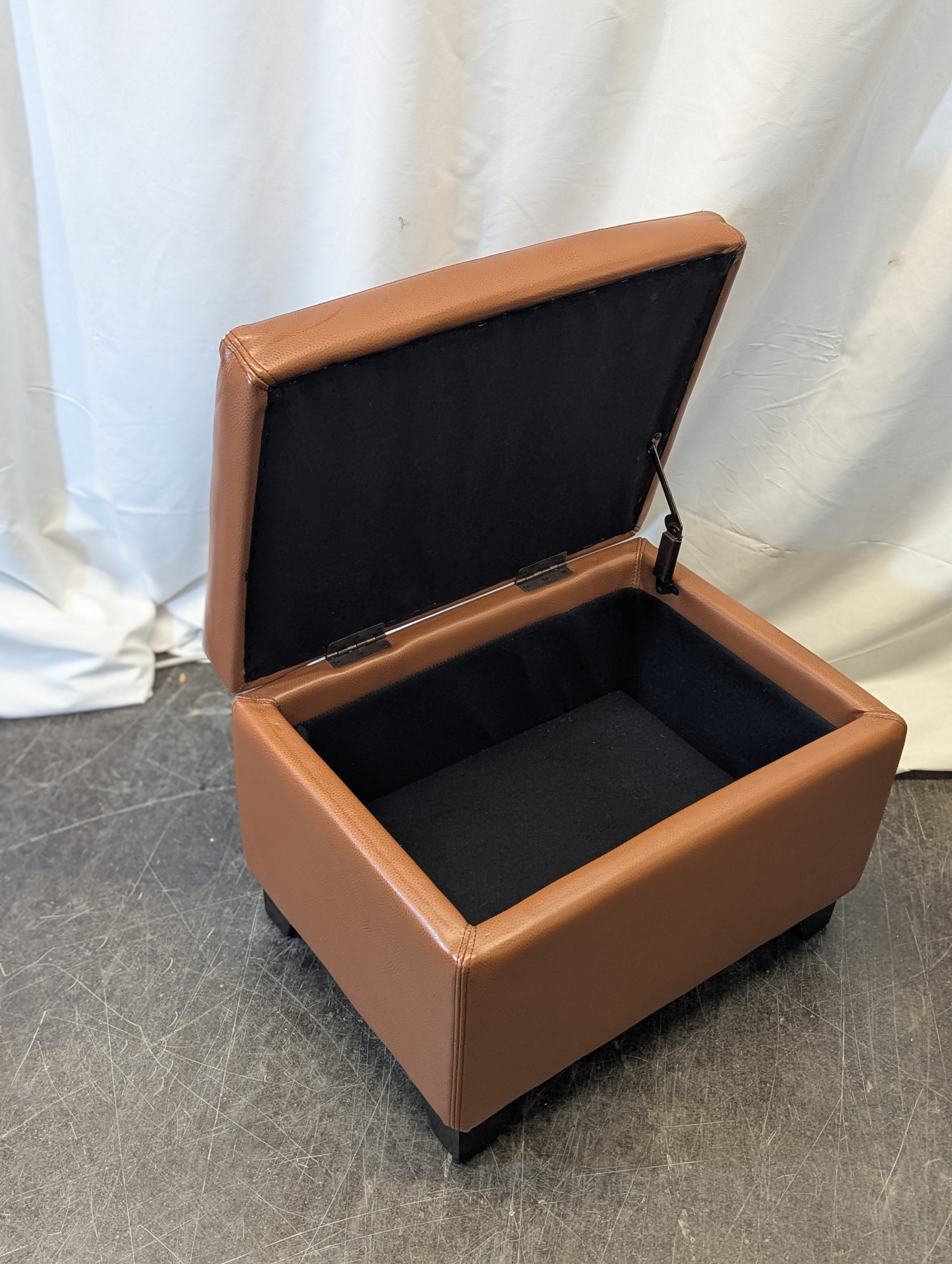 Brown Leather Ottoman With Storage