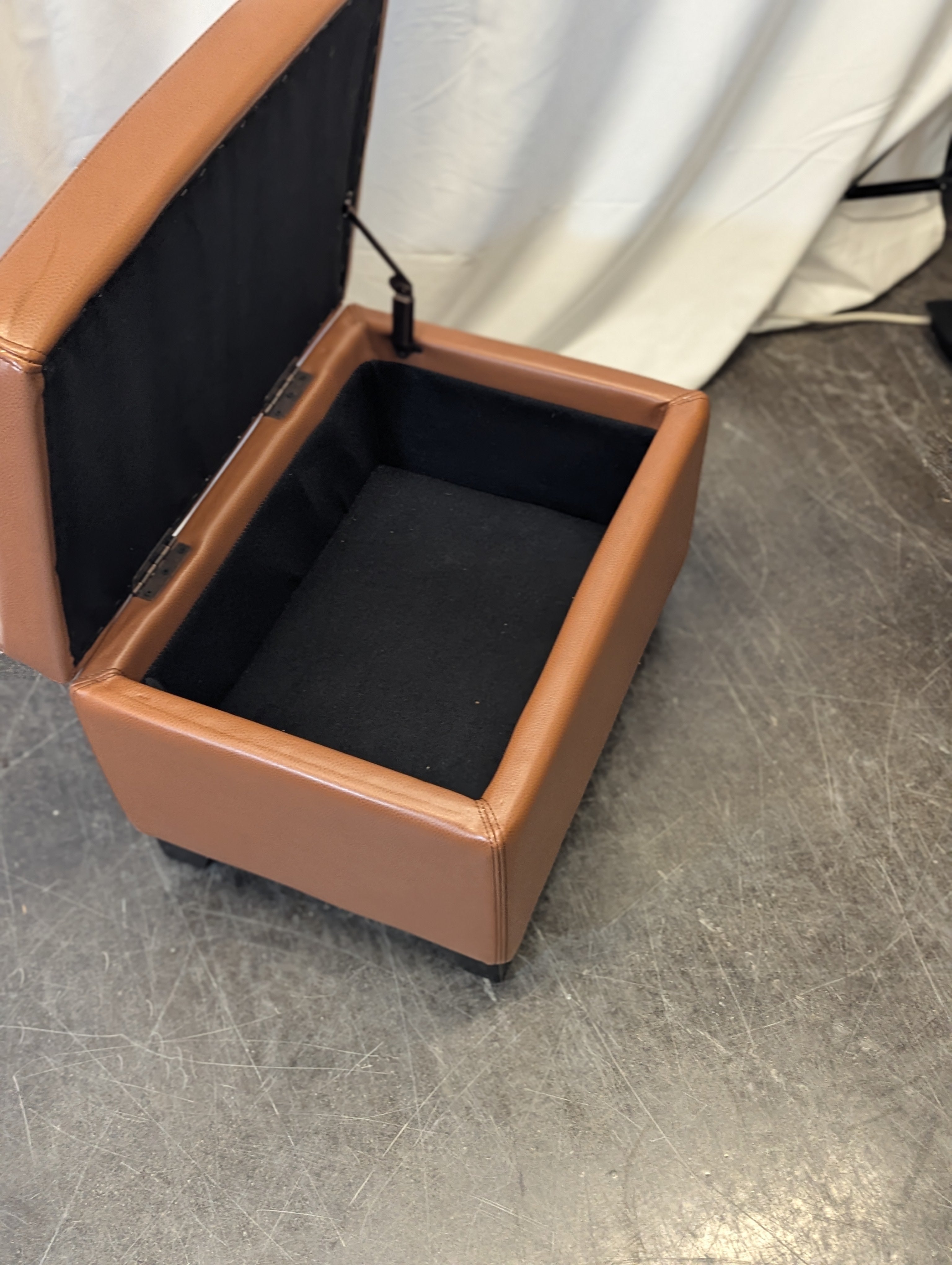 Brown Leather Ottoman With Storage