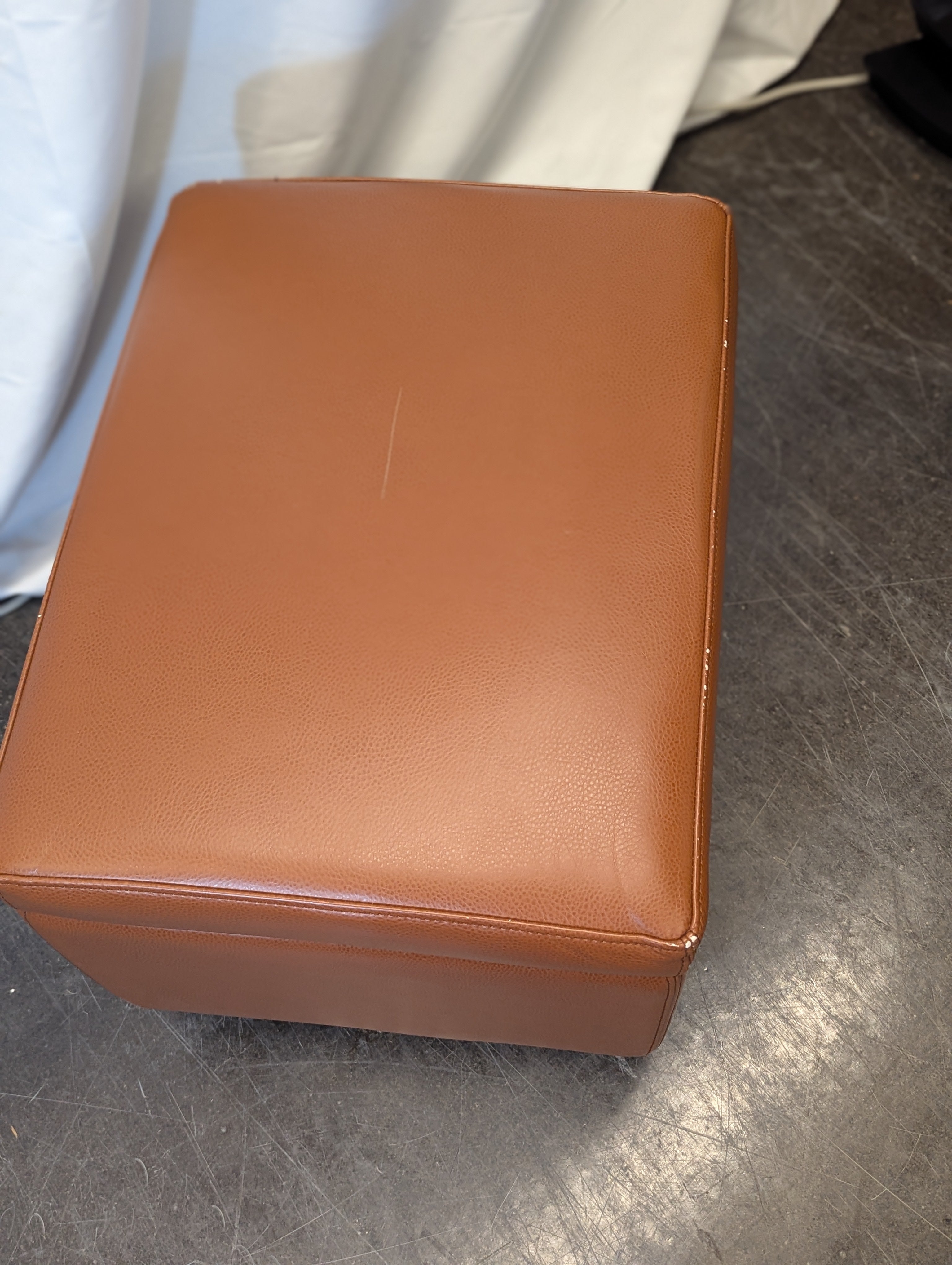 Brown Leather Ottoman With Storage