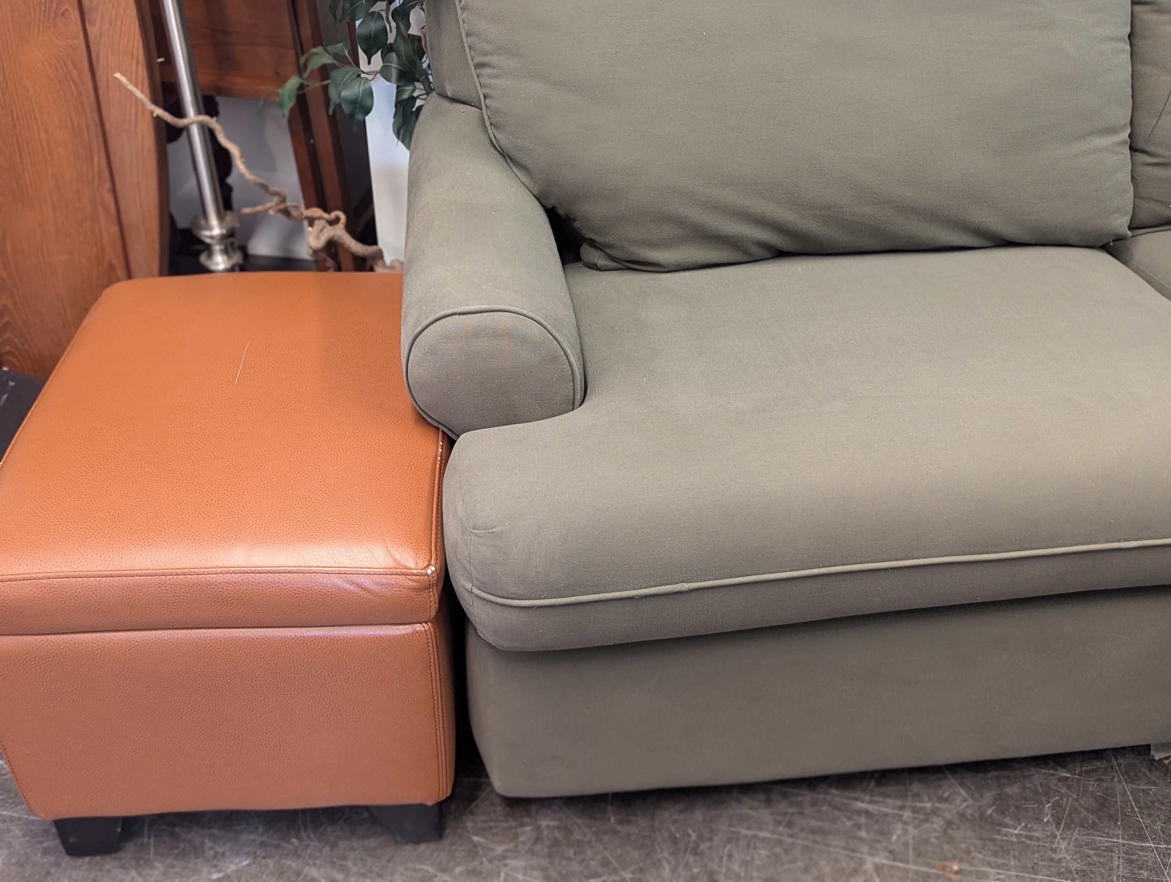 Brown Leather Ottoman With Storage