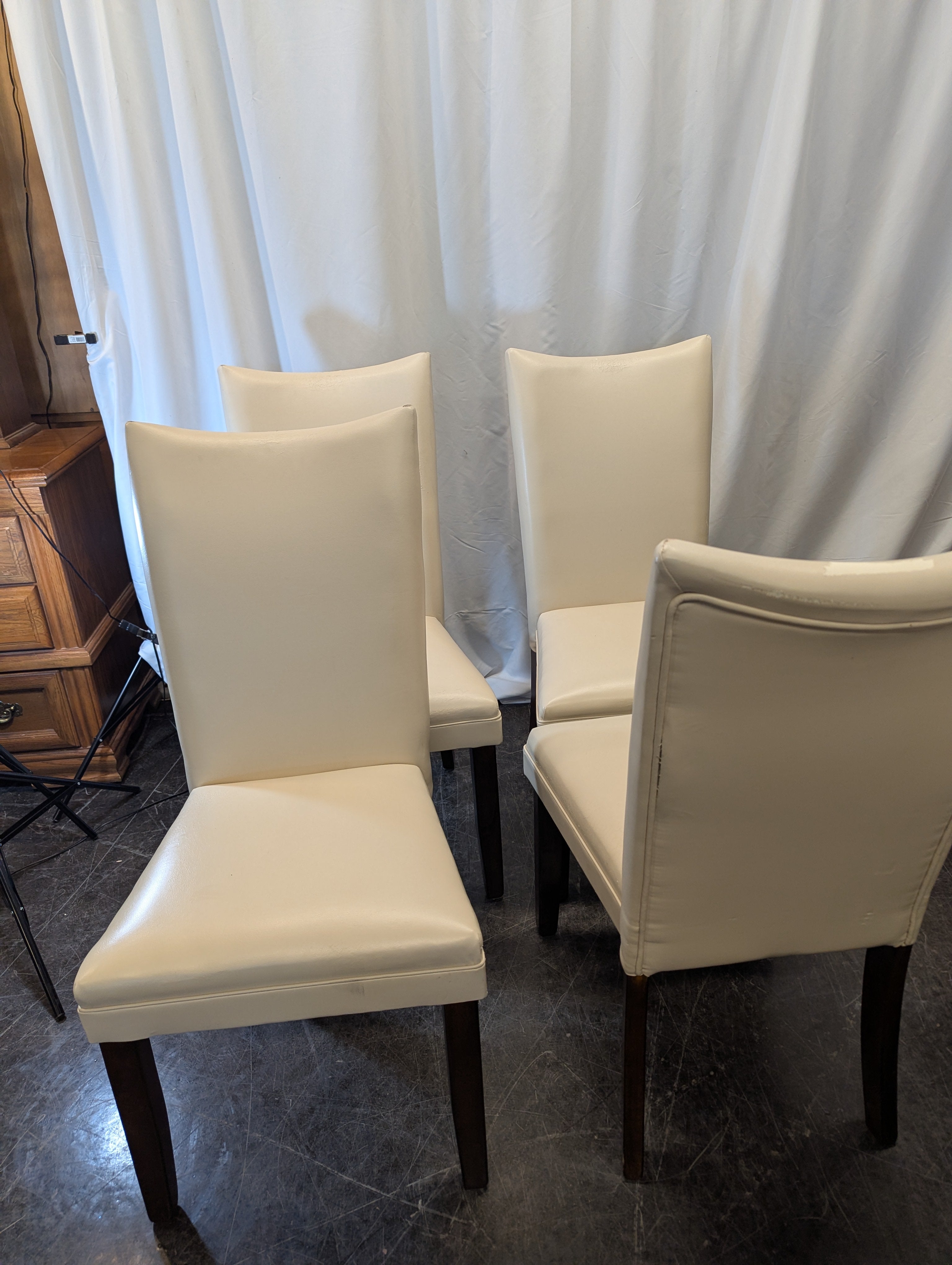 White Faux Leather Dining Chair